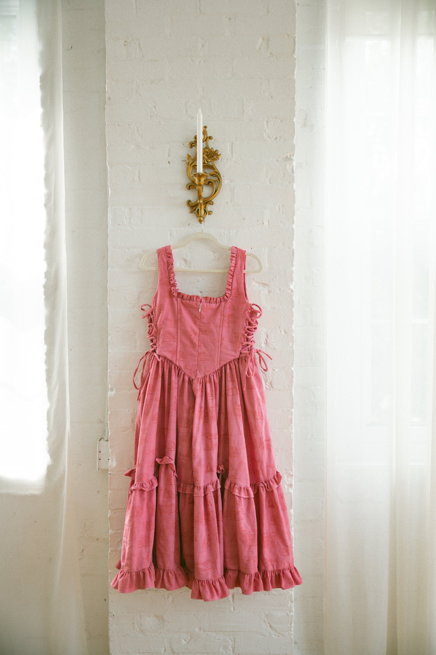 Hand Dyed Toile Carmilla Dress - Rose