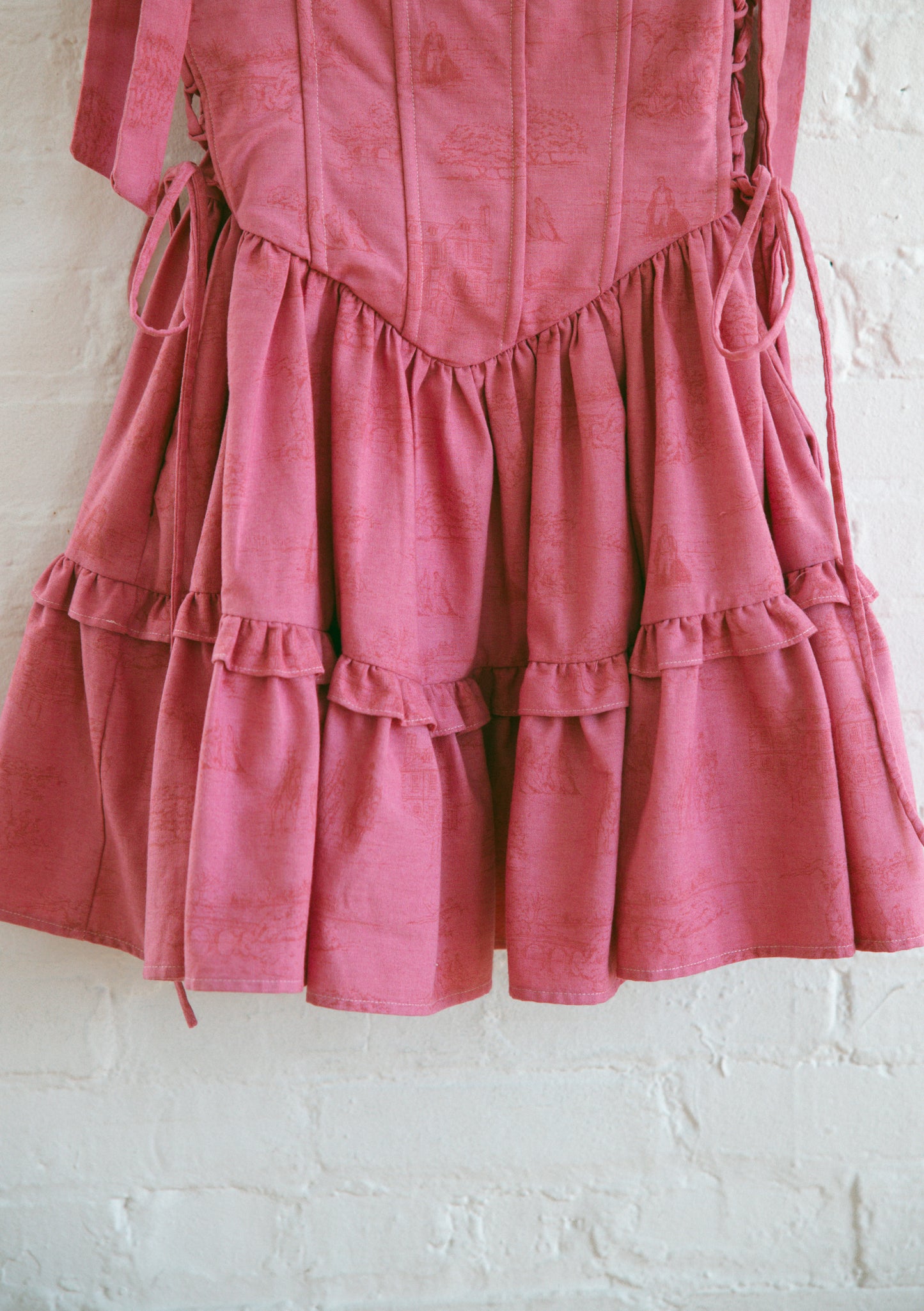 Hand Dyed Toile Diana Mini Dress - Rose