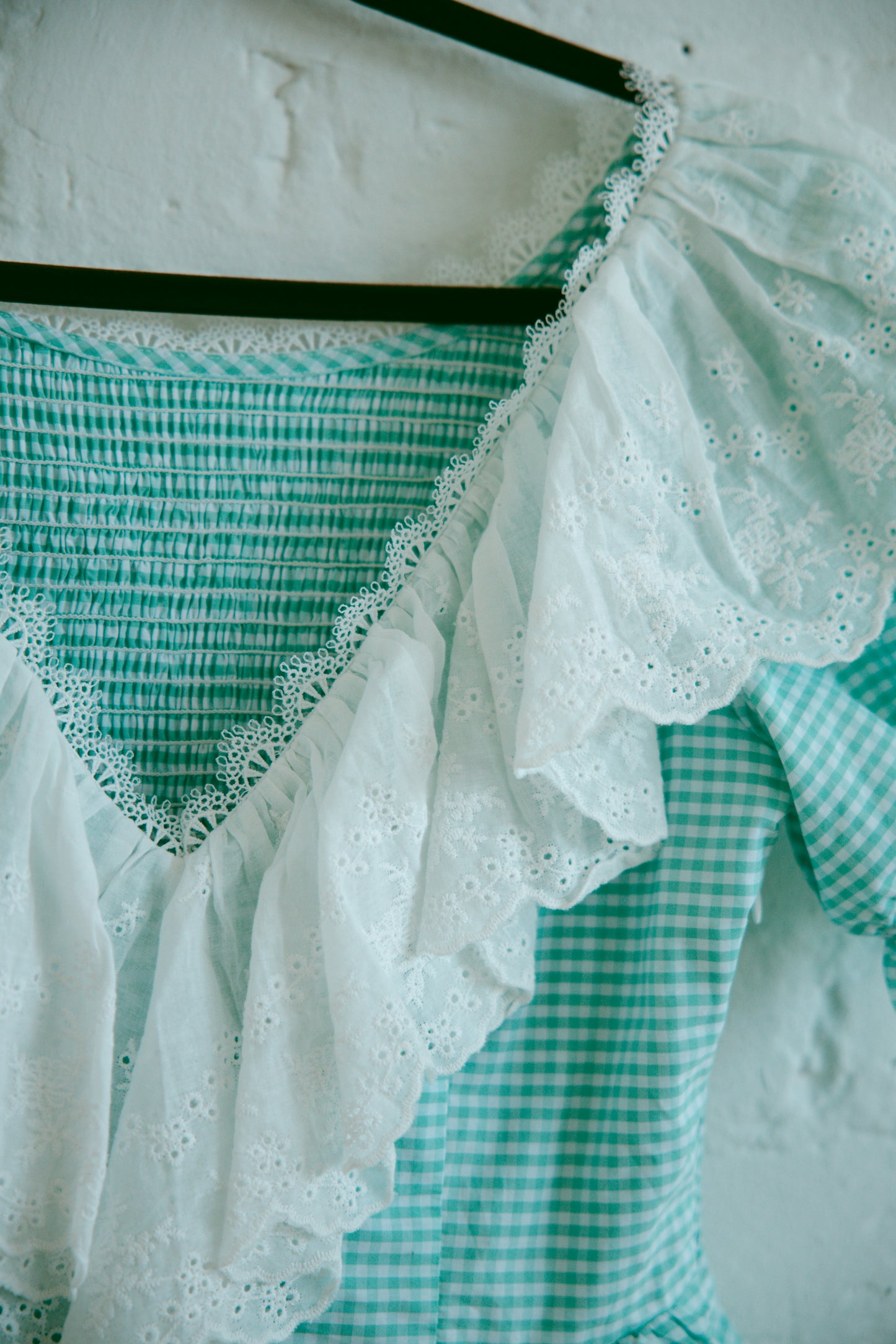 Anne Short Sleeve Mint Gingham - July Pre-Order