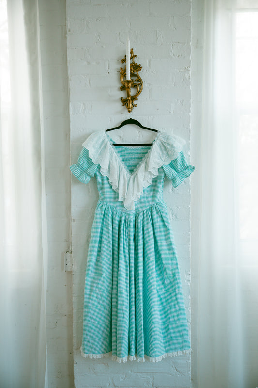 Anne Short Sleeve Mint Gingham - July Pre-Order