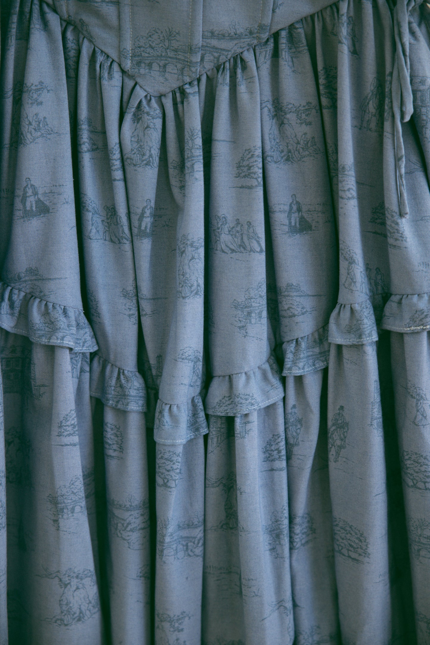 Hand Dyed Toile Diana Dress - Bluebell