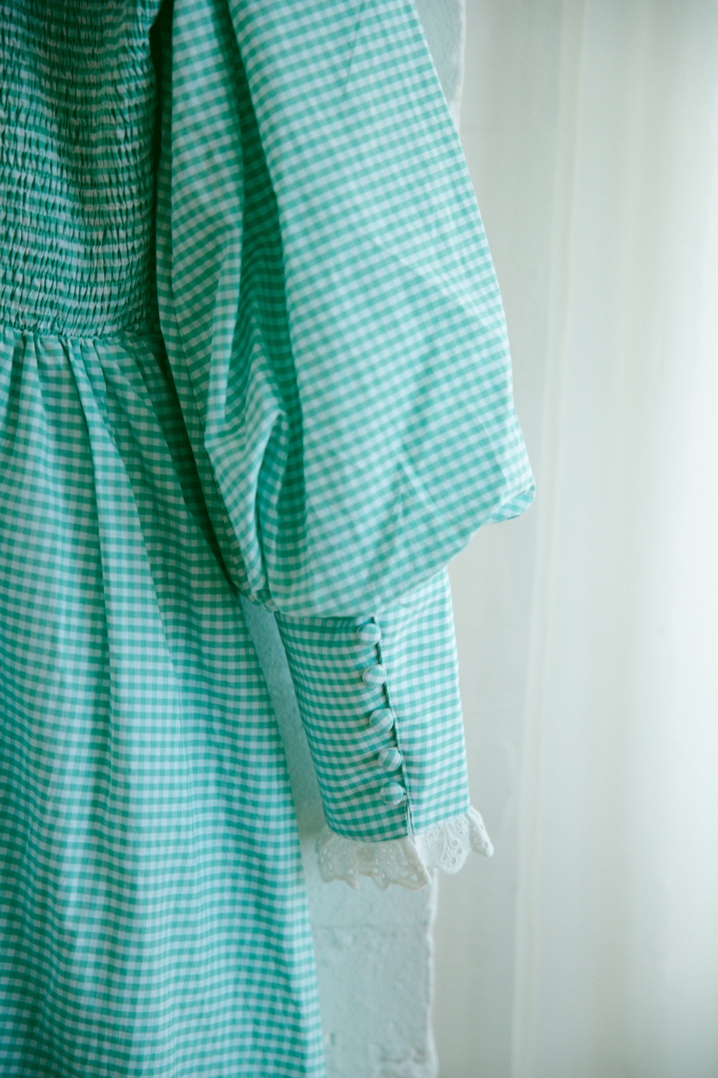 Anne Long Sleeve Mint Gingham - July Pre-Order