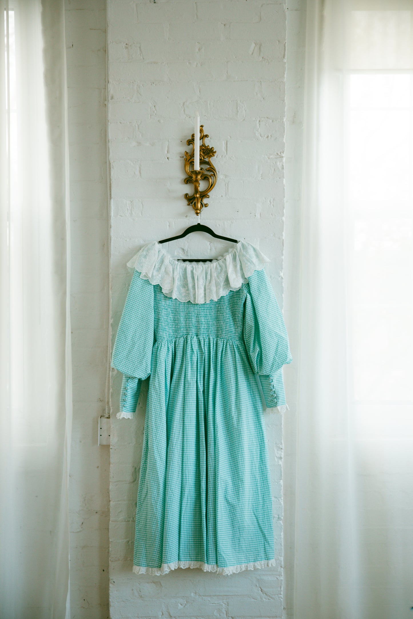 Anne Long Sleeve Mint Gingham - July Pre-Order