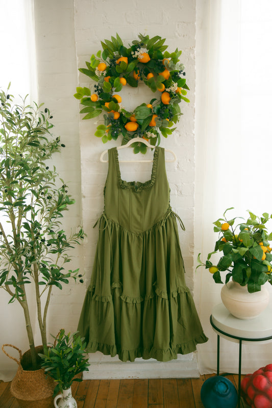 Pre-Order - Olive Carmilla Dress
