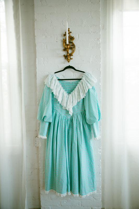 Anne Long Sleeve Mint Gingham - July Pre-Order