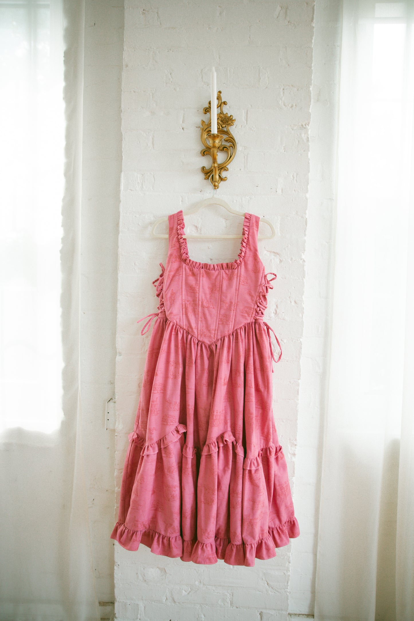 Hand Dyed Toile Carmilla Dress - Rose