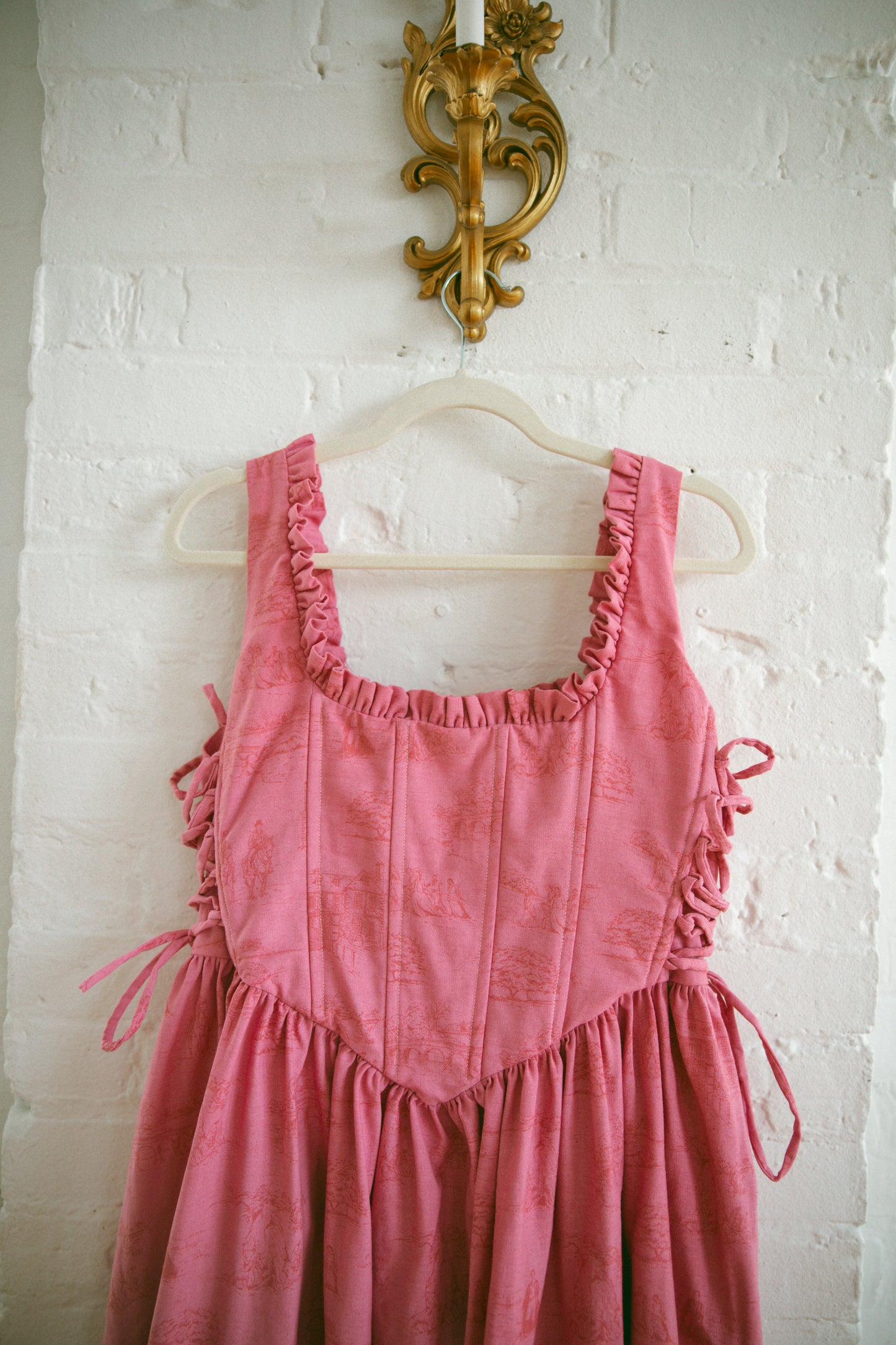 Hand Dyed Toile Carmilla Mini Dress - Rose
