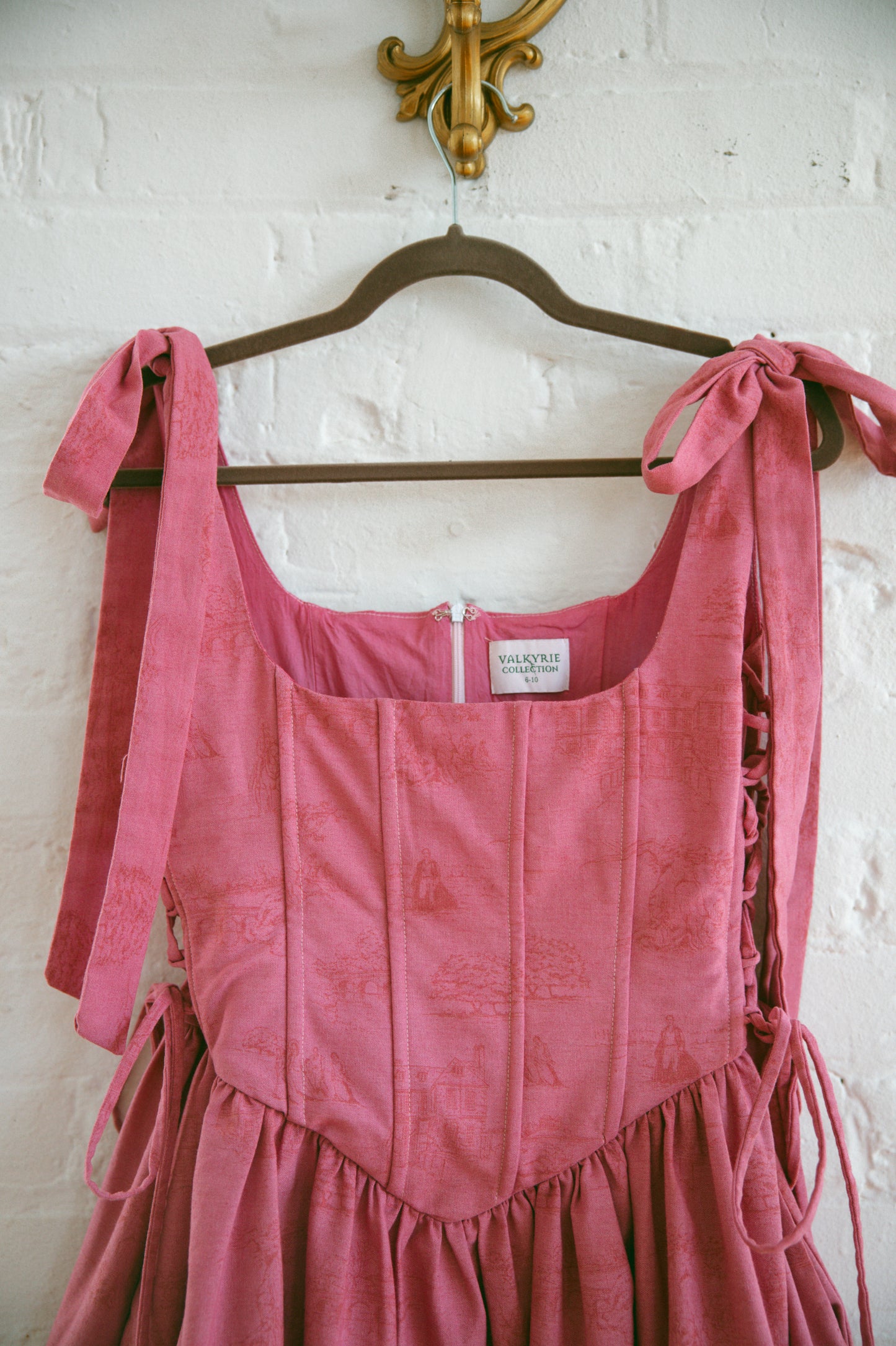 Hand Dyed Toile Diana Mini Dress - Rose