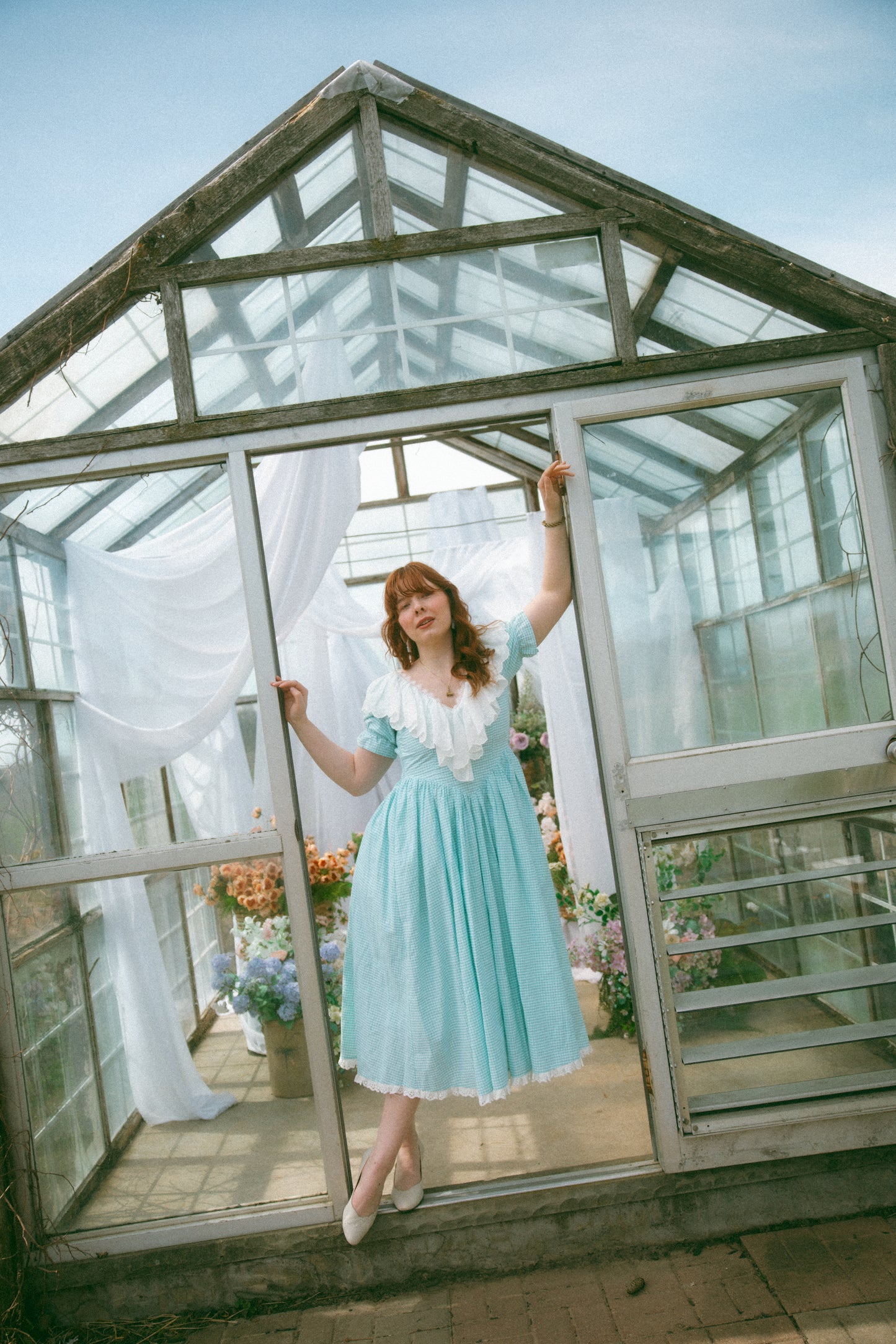 Anne Short Sleeve Mint Gingham - July Pre-Order