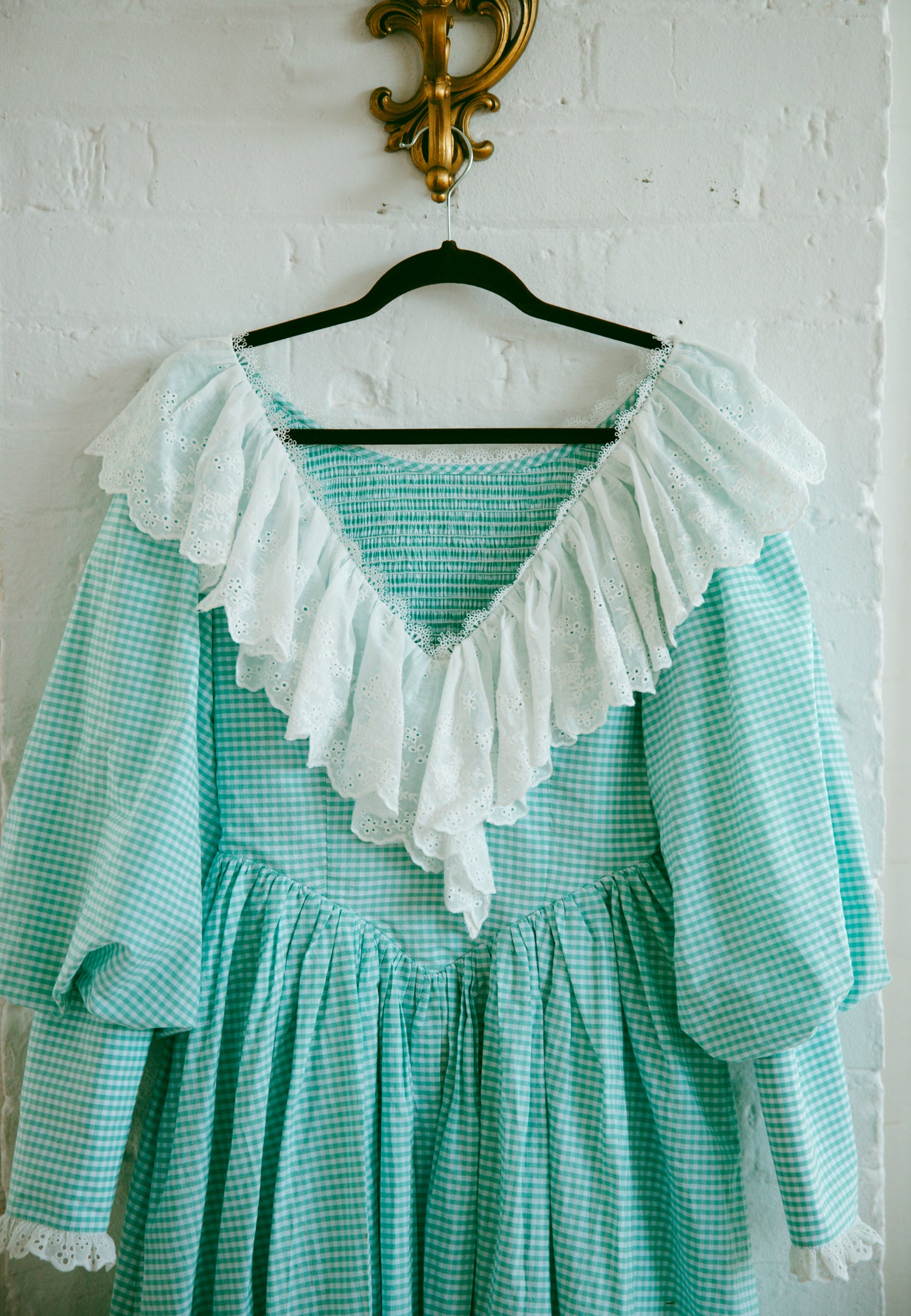 Anne Long Sleeve Mint Gingham - July Pre-Order