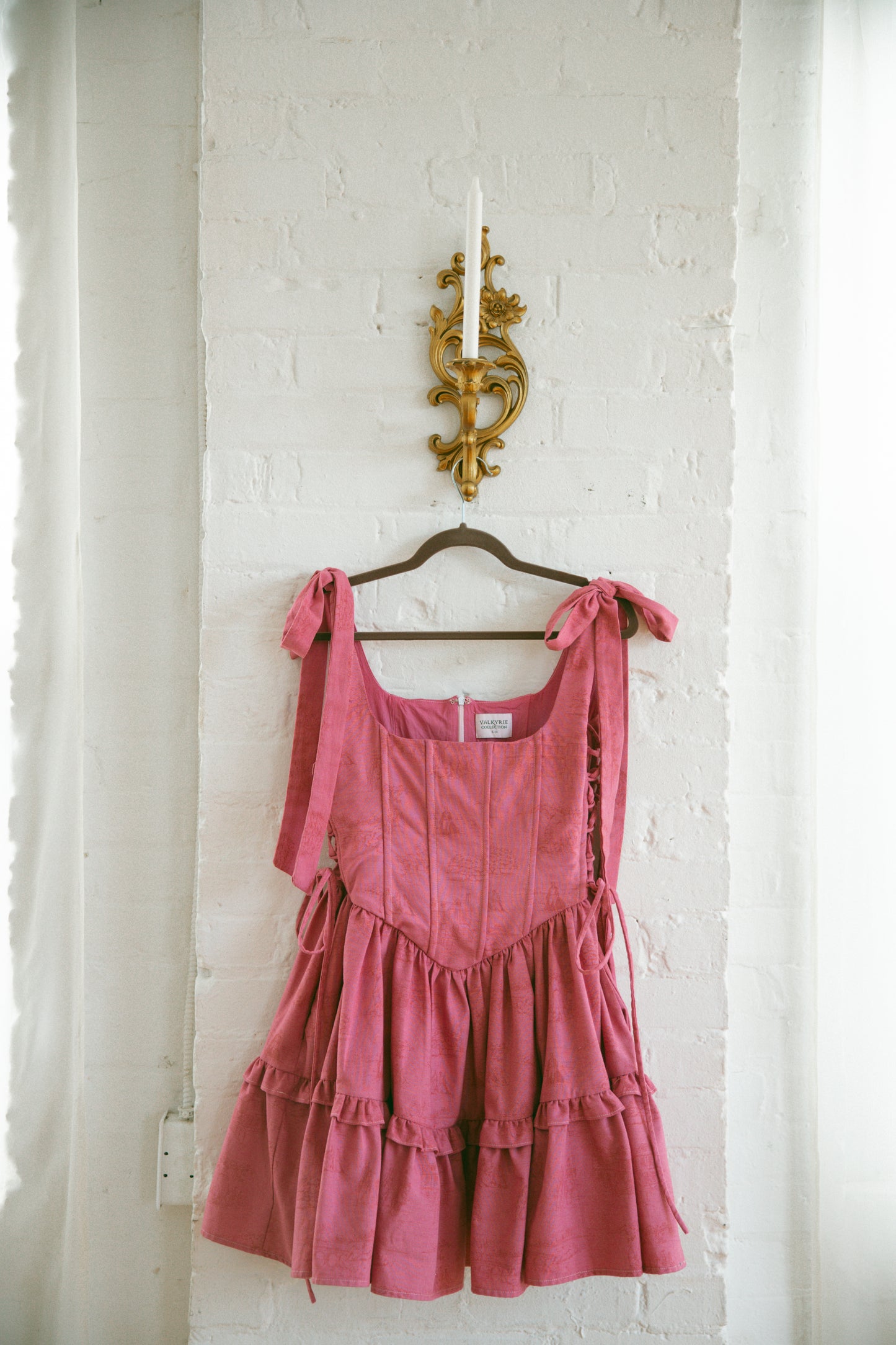 Hand Dyed Toile Diana Mini Dress - Rose