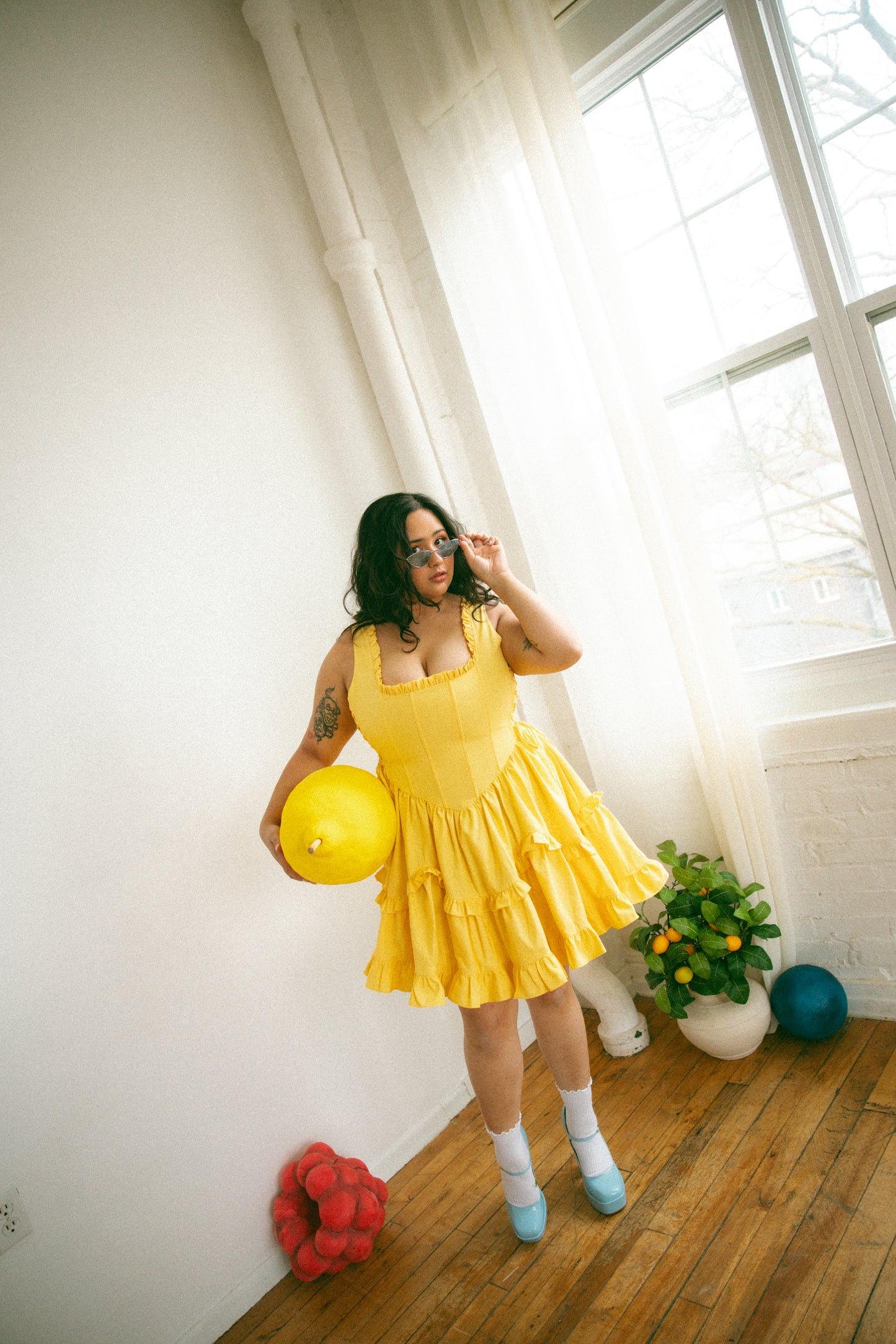 Pre-Order - Lemon Carmilla Mini Dress