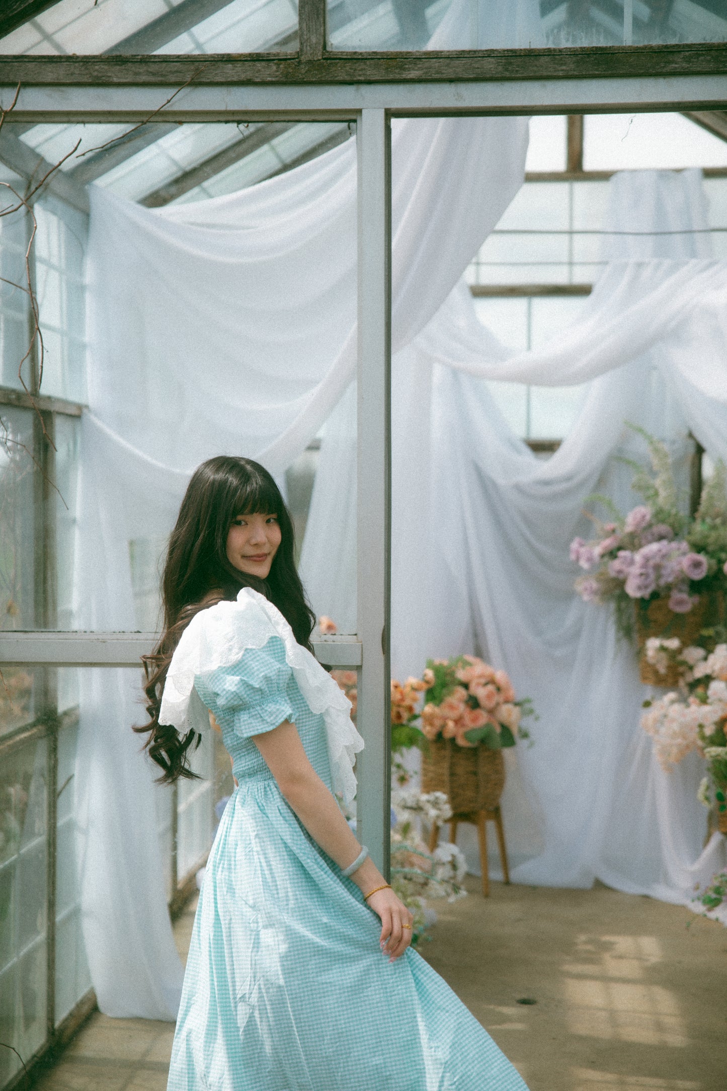 Anne Short Sleeve Mint Gingham - July Pre-Order