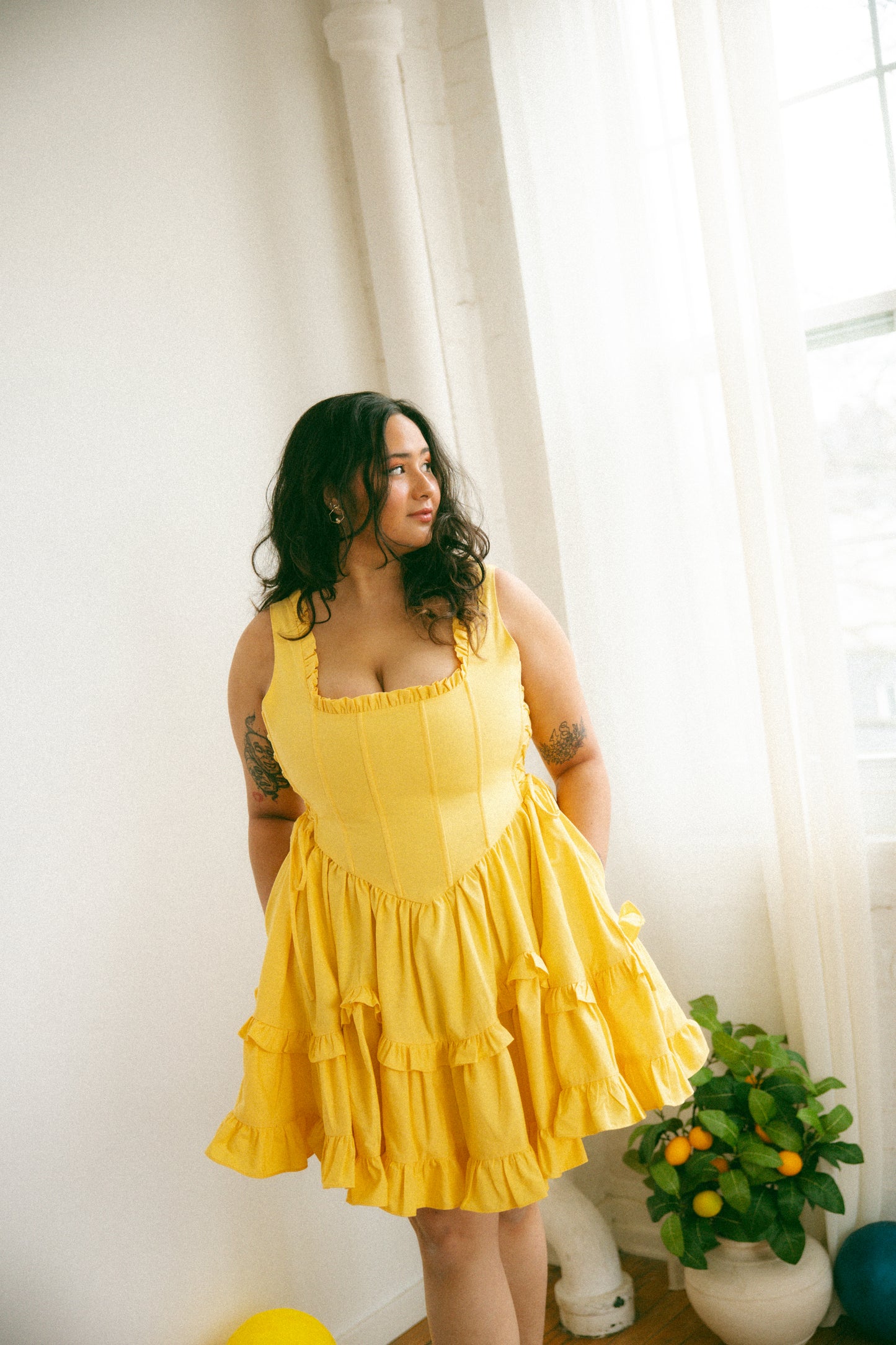 Pre-Order - Lemon Carmilla Mini Dress