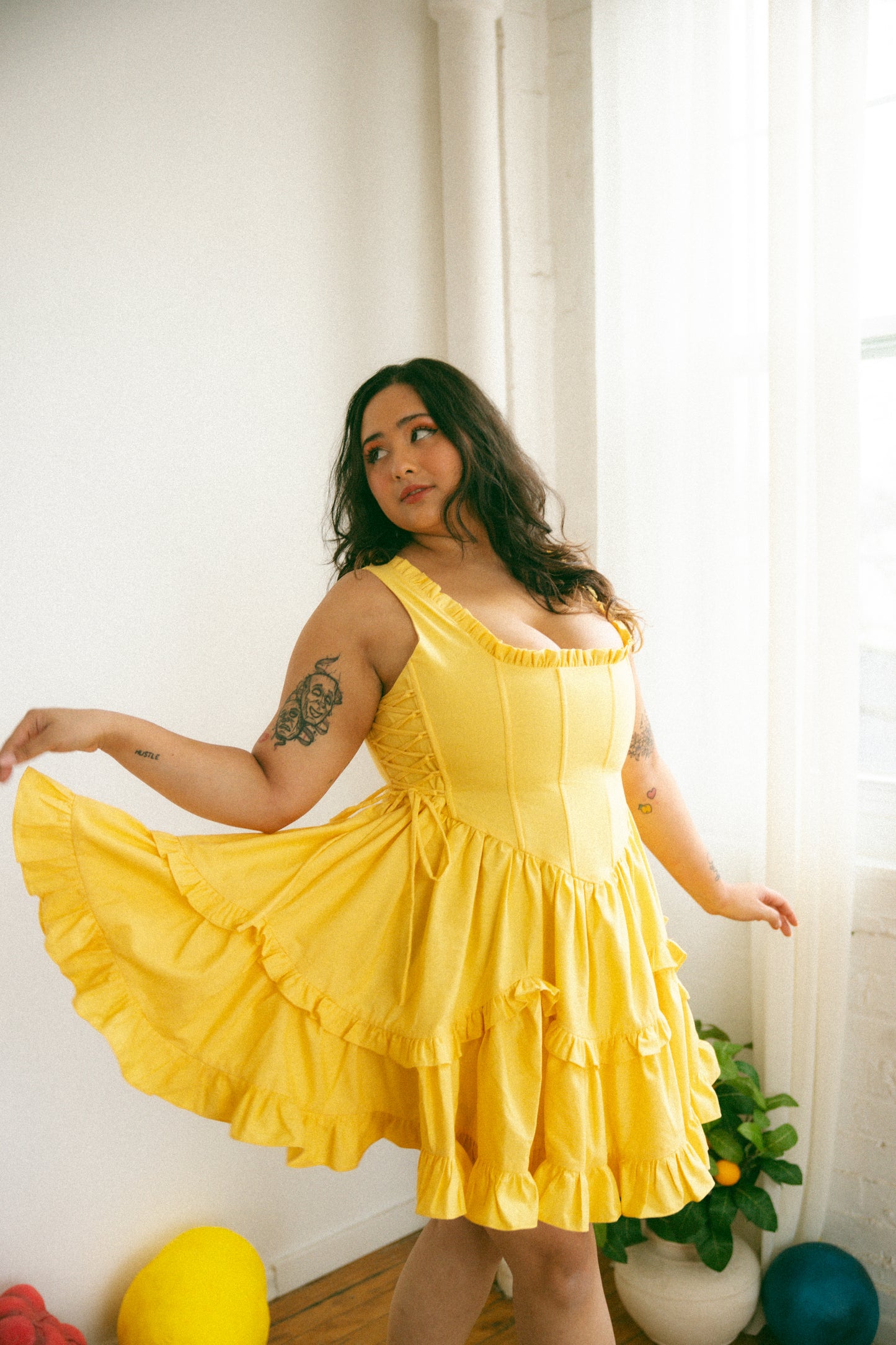 Pre-Order - Lemon Carmilla Mini Dress