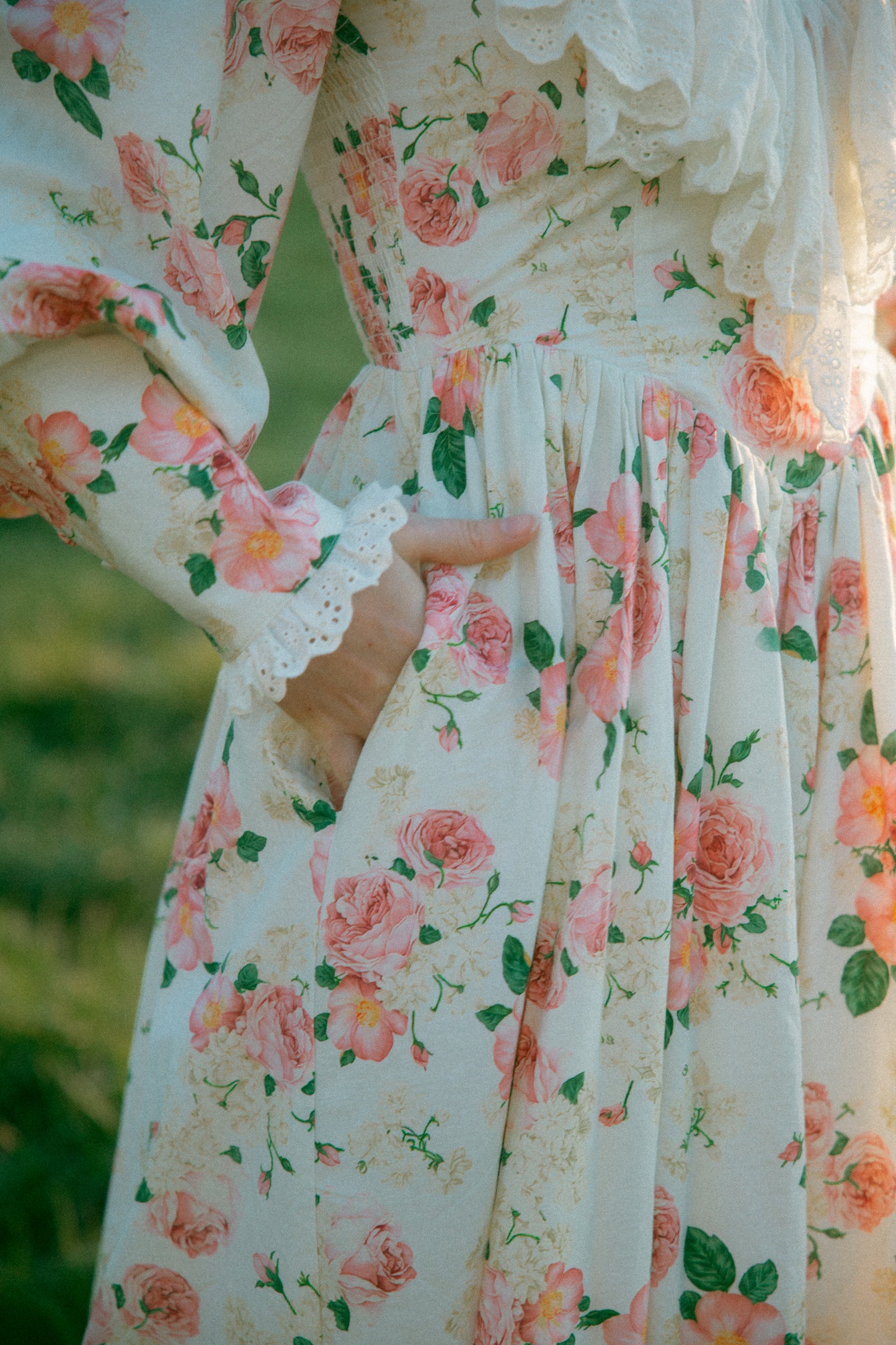 Anne Long Sleeve Cream Floral - July Pre-Order