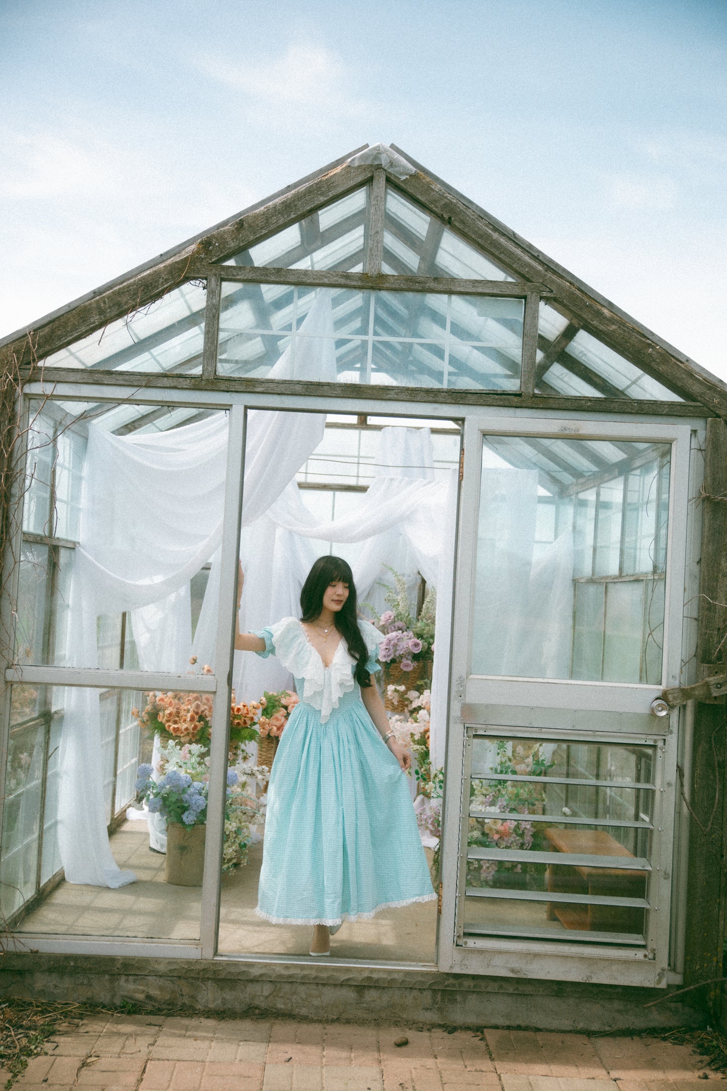 Anne Short Sleeve Mint Gingham - July Pre-Order