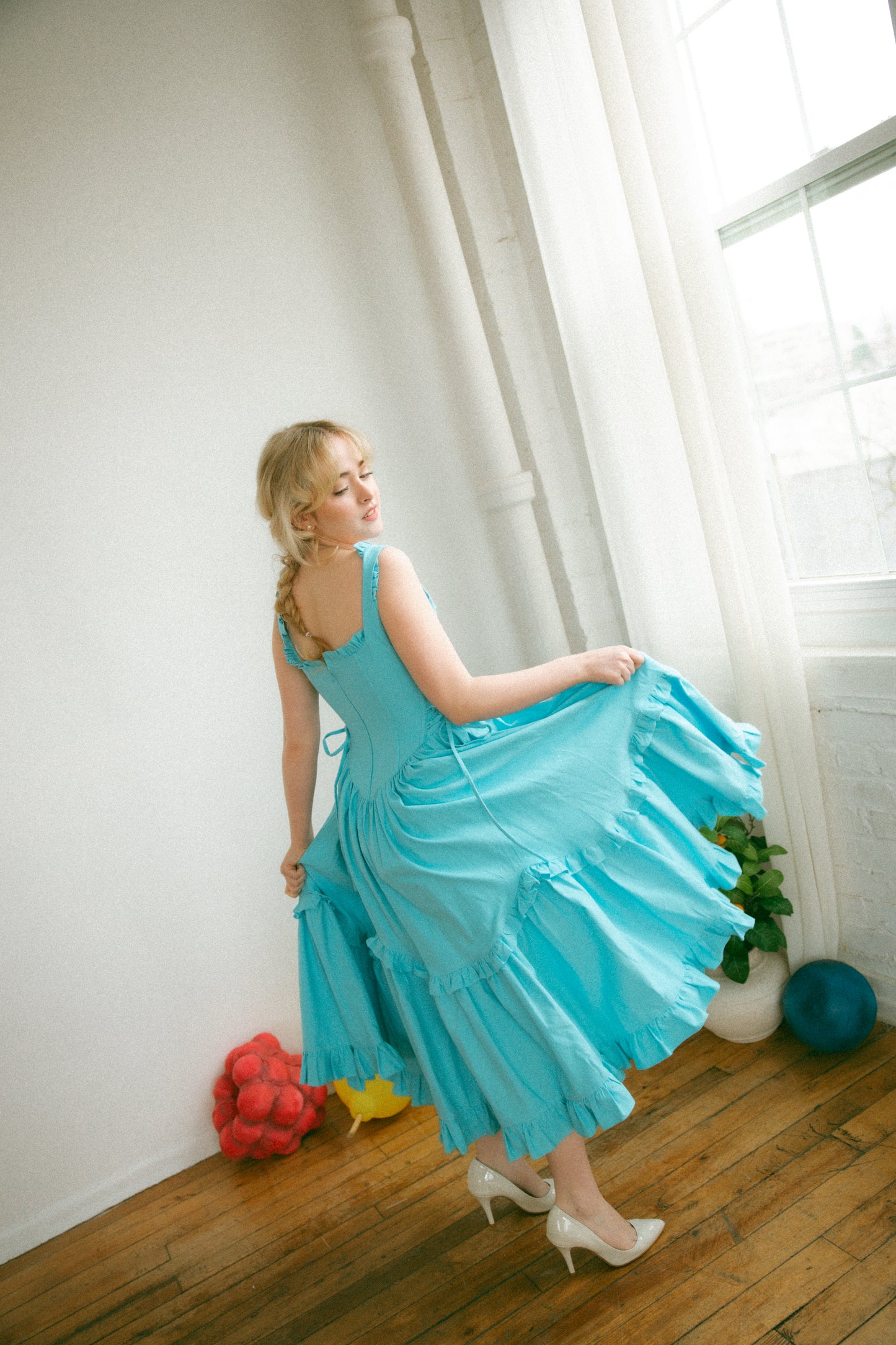 Pre-Order - Blueberry Carmilla Dress