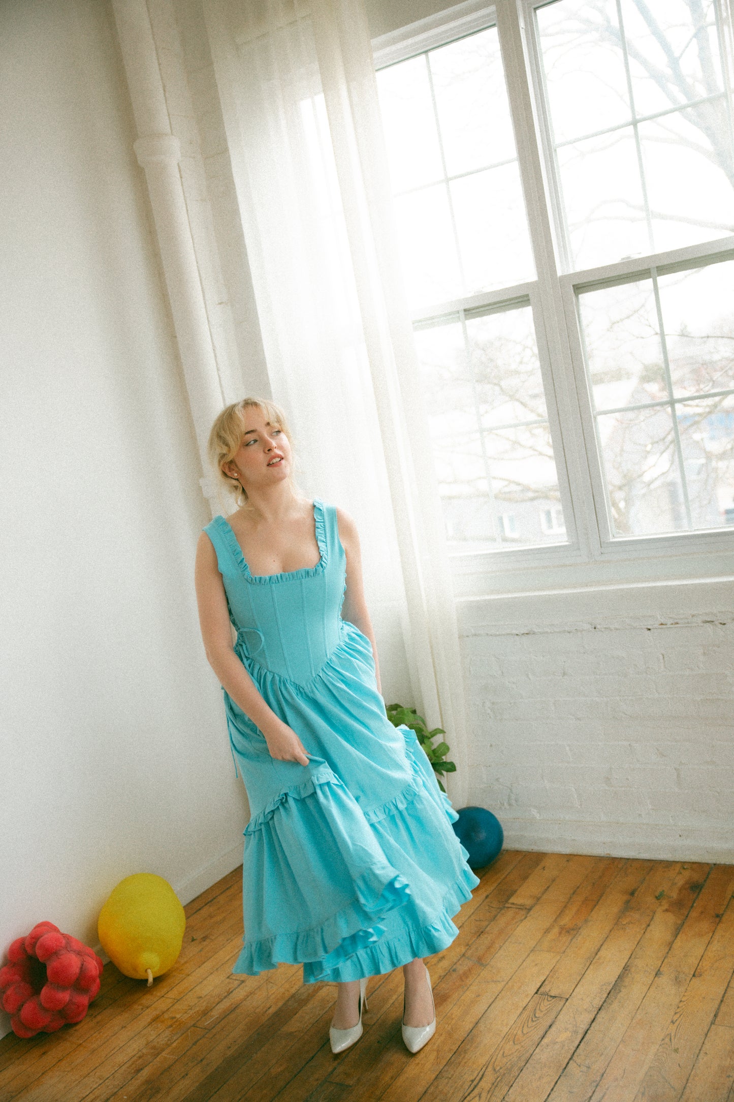Pre-Order - Blueberry Carmilla Dress