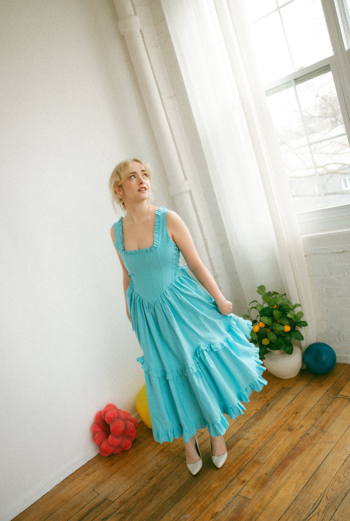 Pre-Order - Blueberry Carmilla Dress