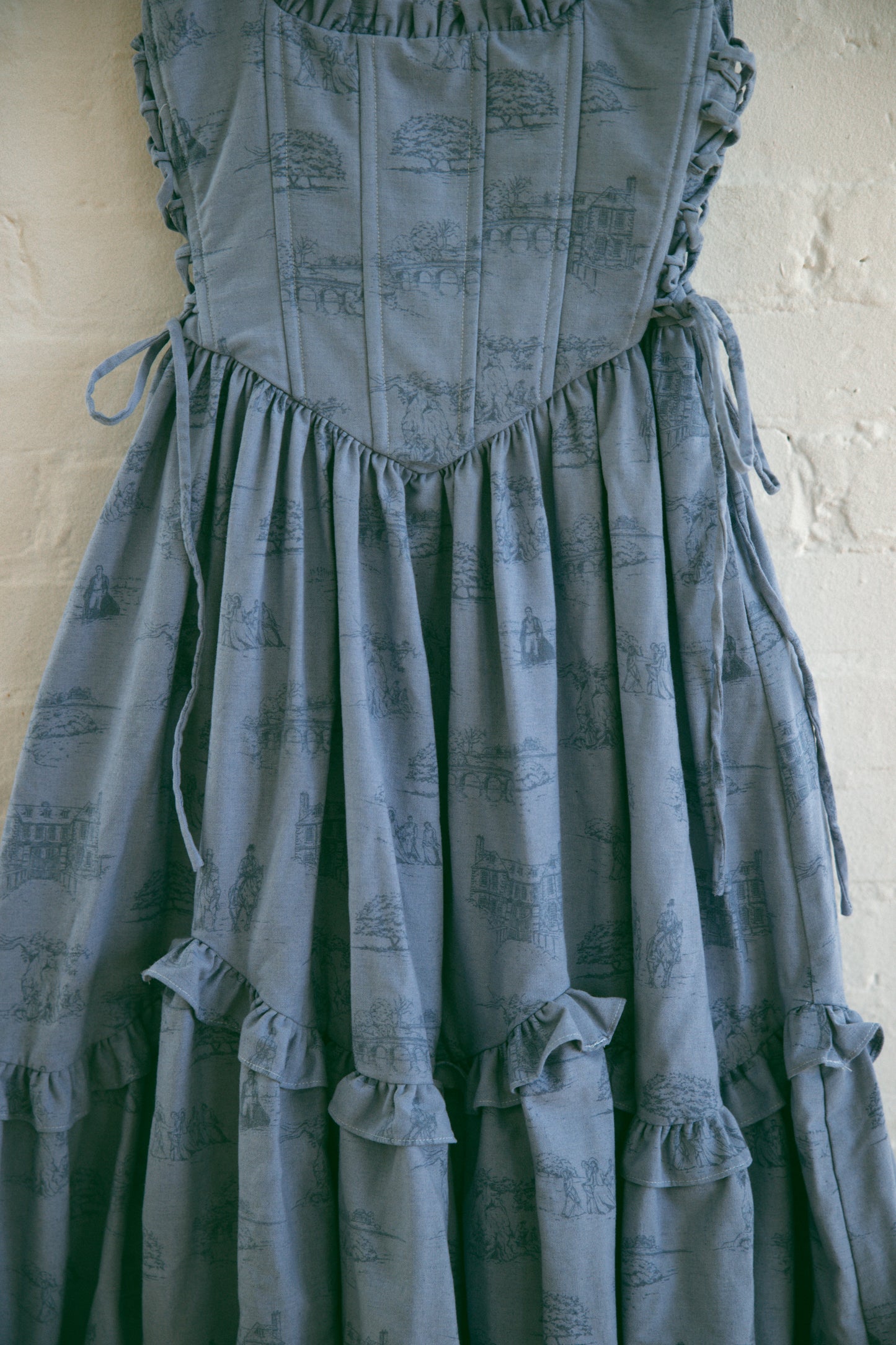 Hand Dyed Toile Carmilla Dress - Bluebell