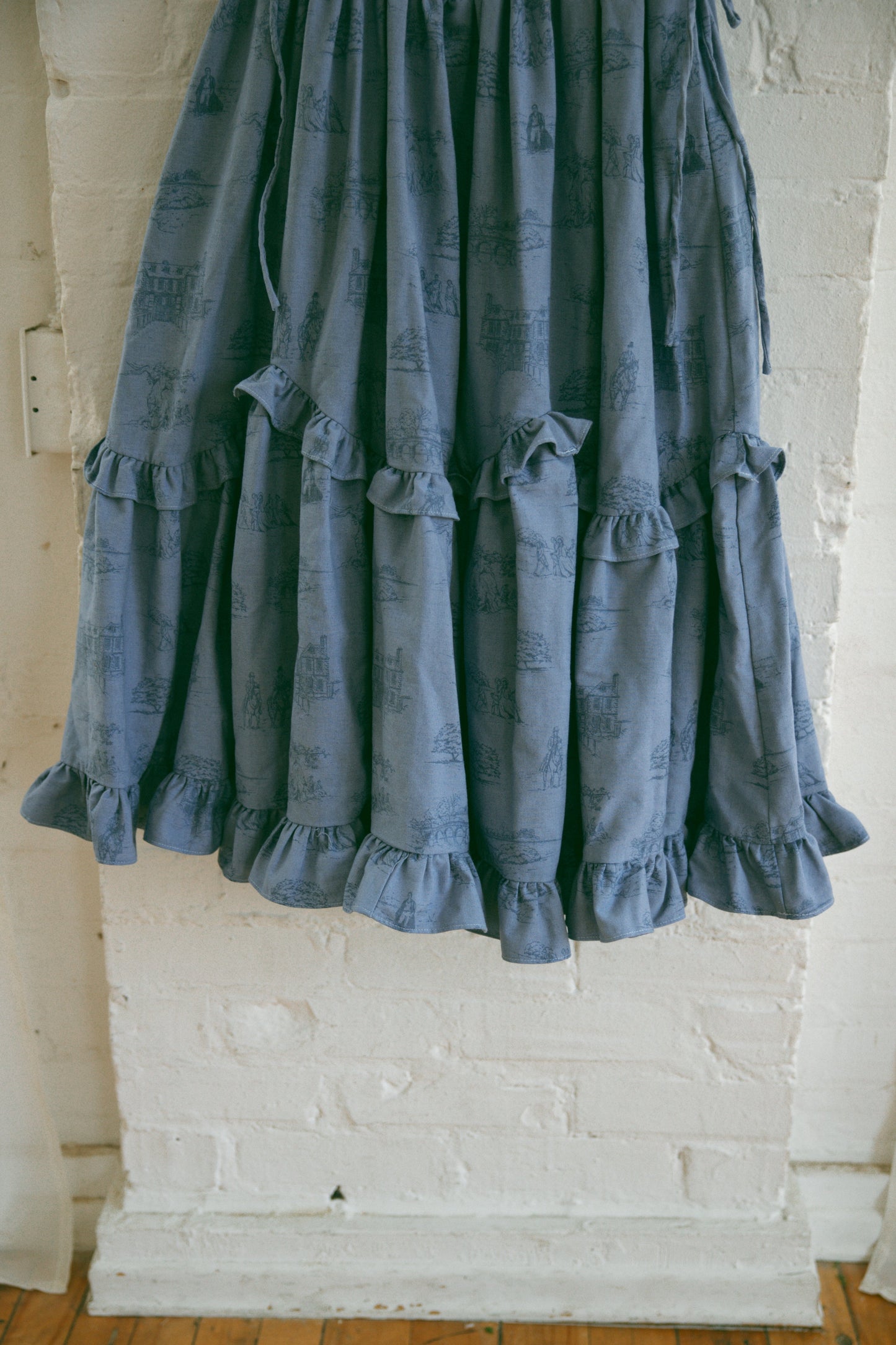 Hand Dyed Toile Carmilla Dress - Bluebell