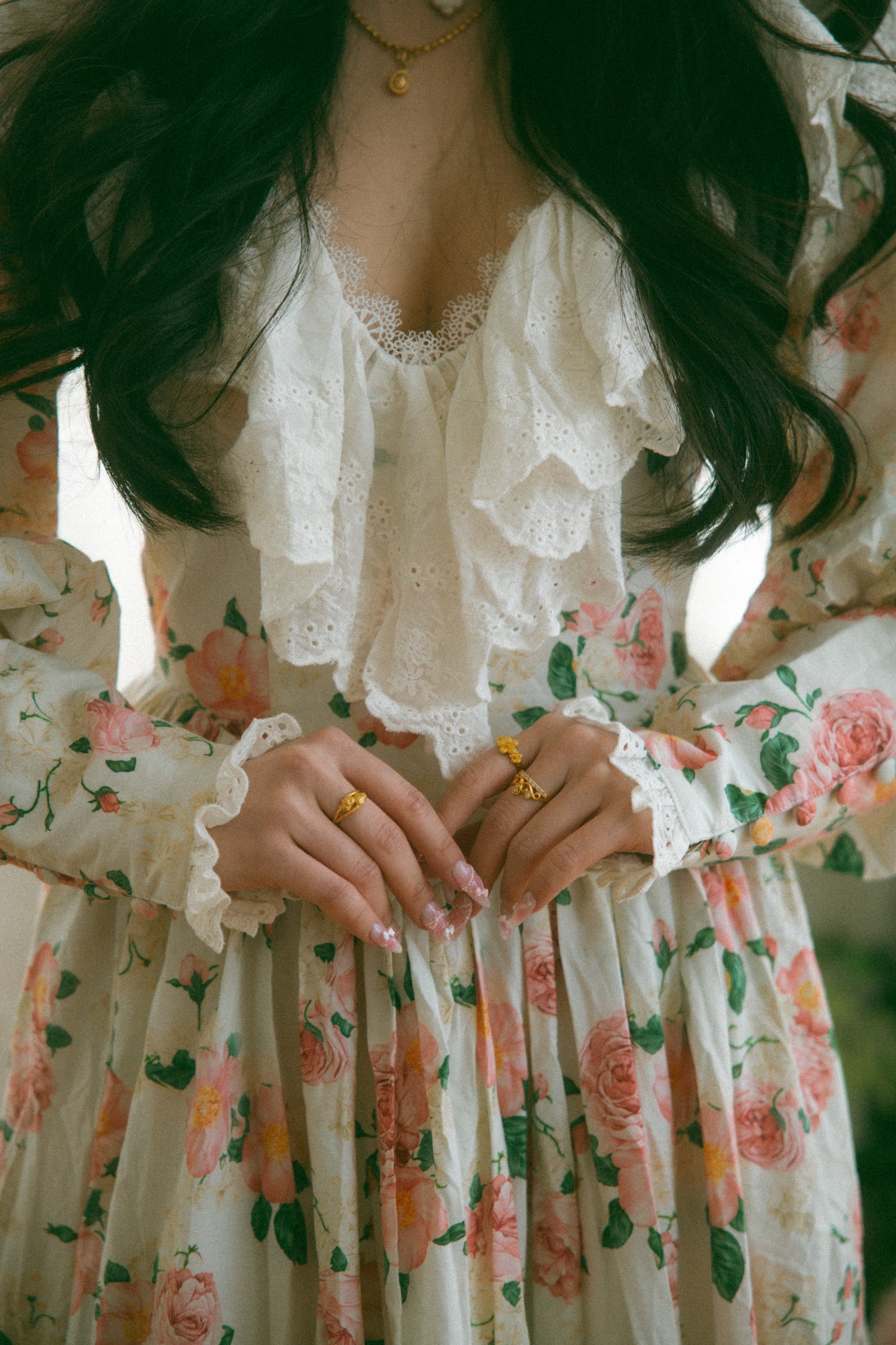 Anne Long Sleeve Cream Floral - July Pre-Order