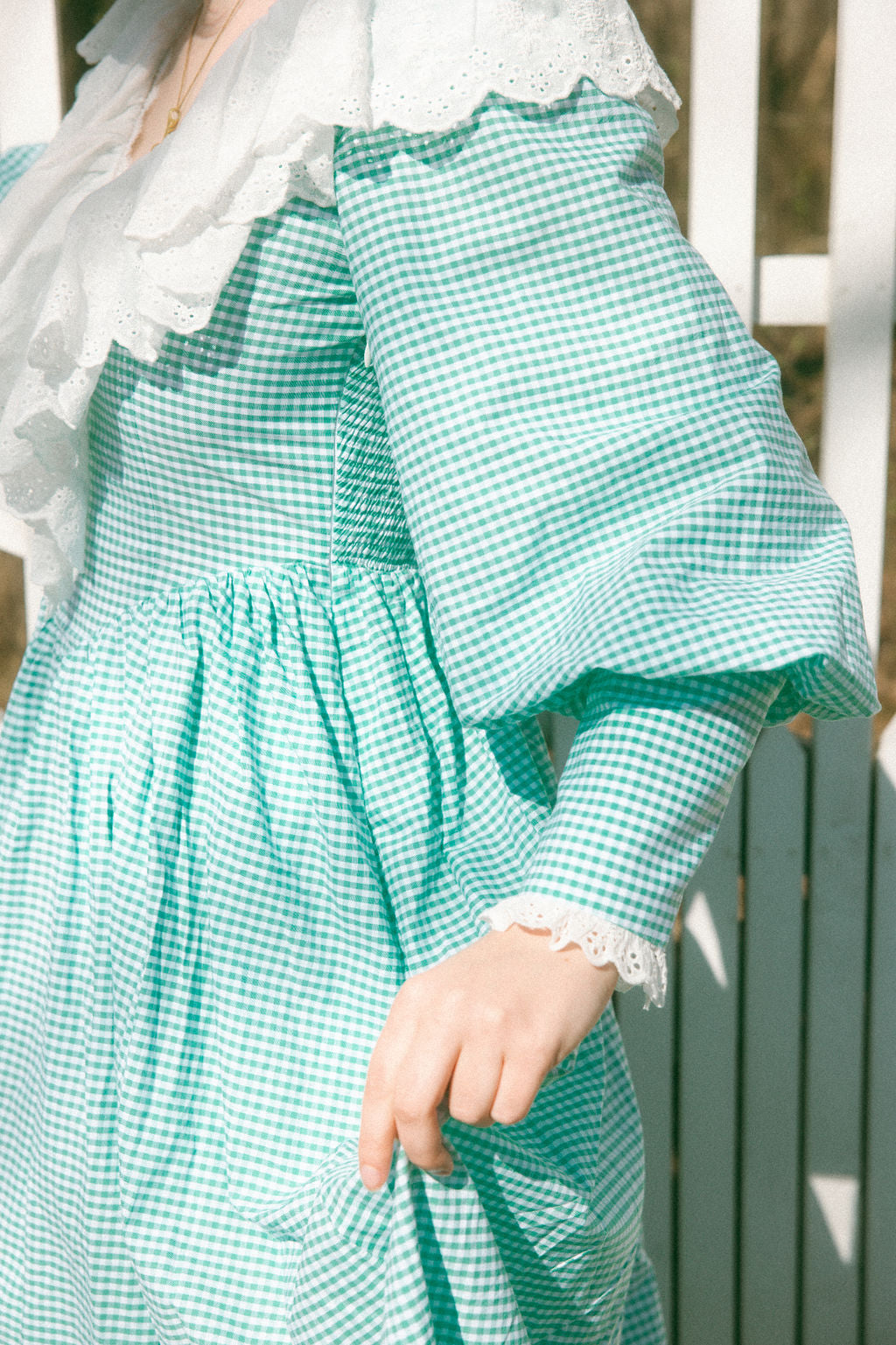 Anne Long Sleeve Mint Gingham - July Pre-Order