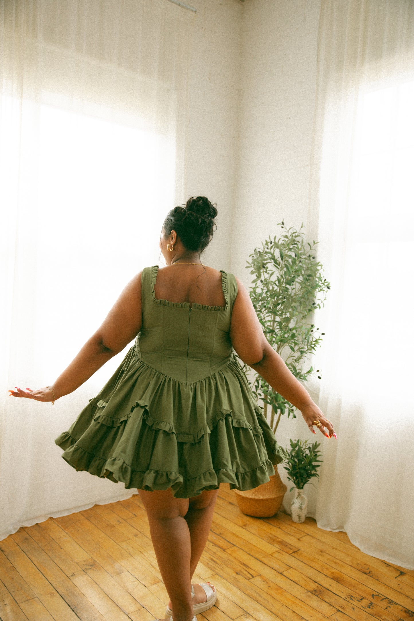 Pre-Order - Olive Carmilla Mini Dress