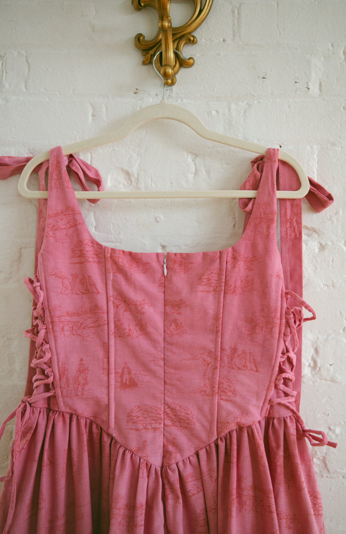 Hand Dyed Toile Diana Dress - Rose