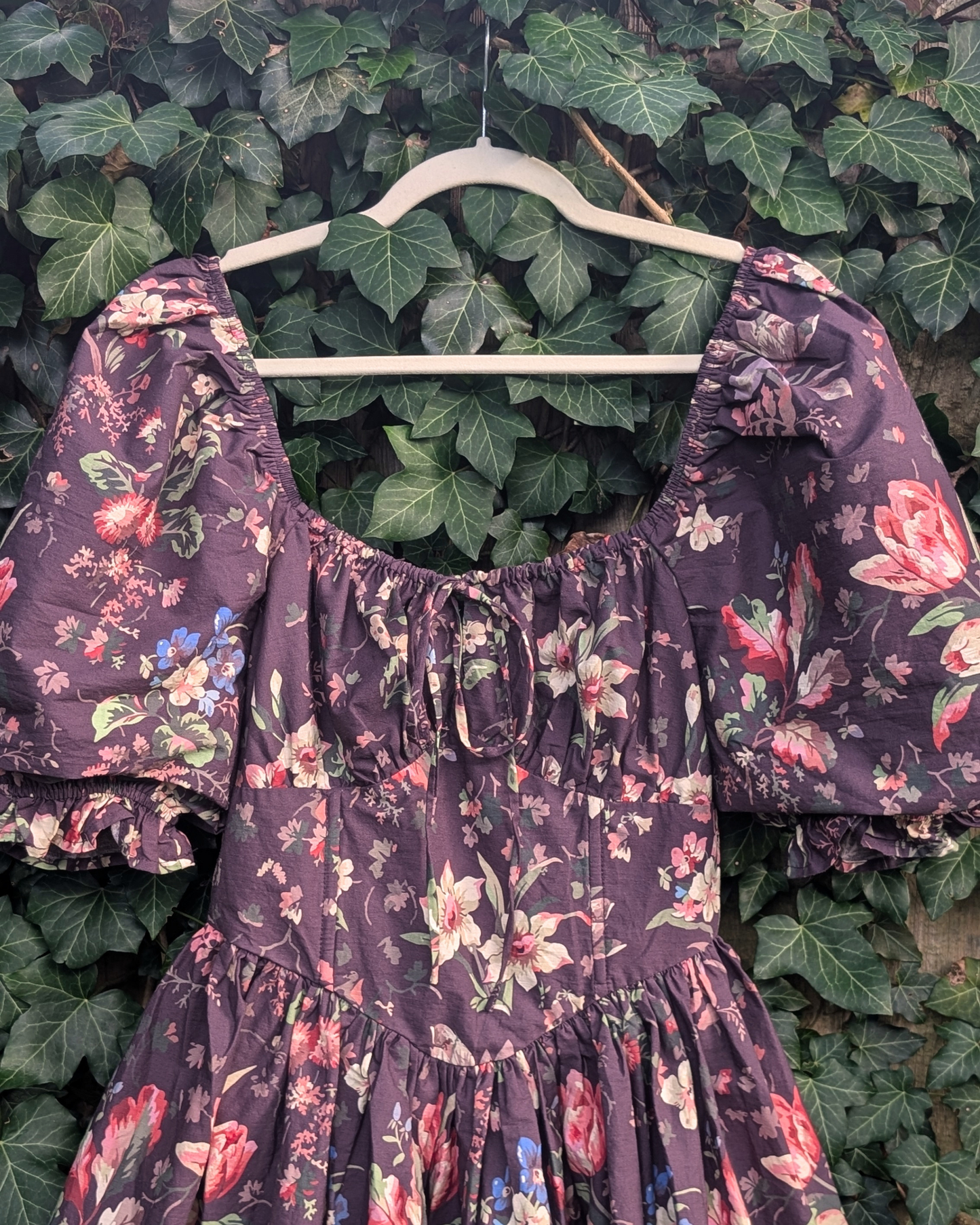 Eira Short Sleeve Dark Floral Mini