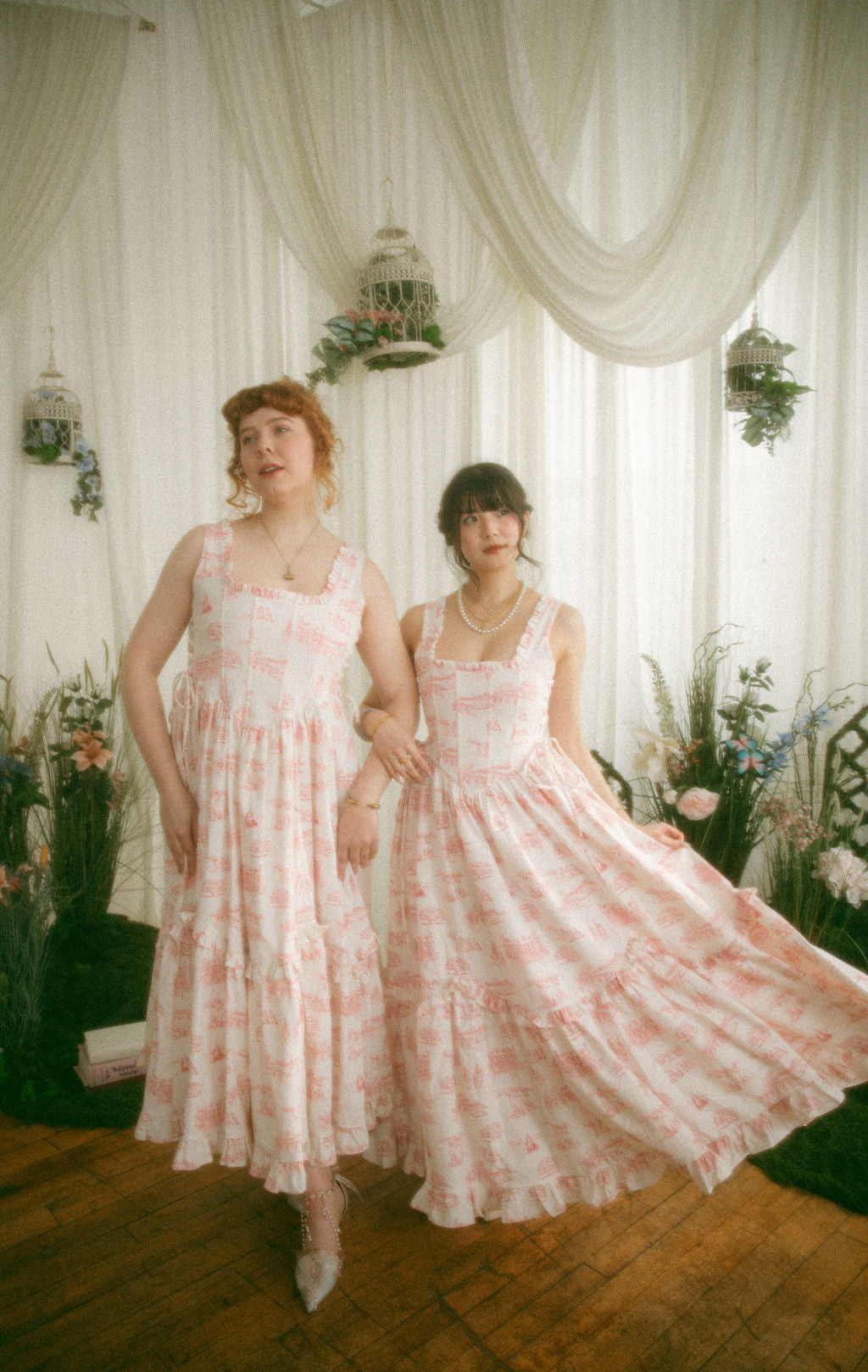 Final Sale - Pink Toile Carmilla Dress - Pride & Prejudice Collection