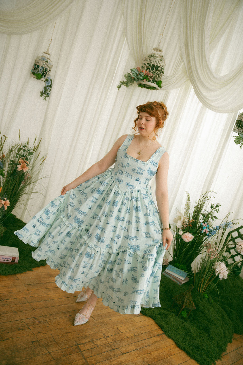 Blue Toile Carmilla Dress - Pride & Prejudice Collection