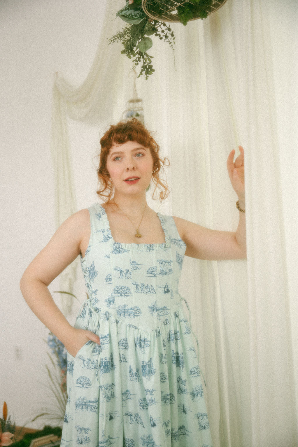 Blue Toile Carmilla Dress - Pride & Prejudice Collection