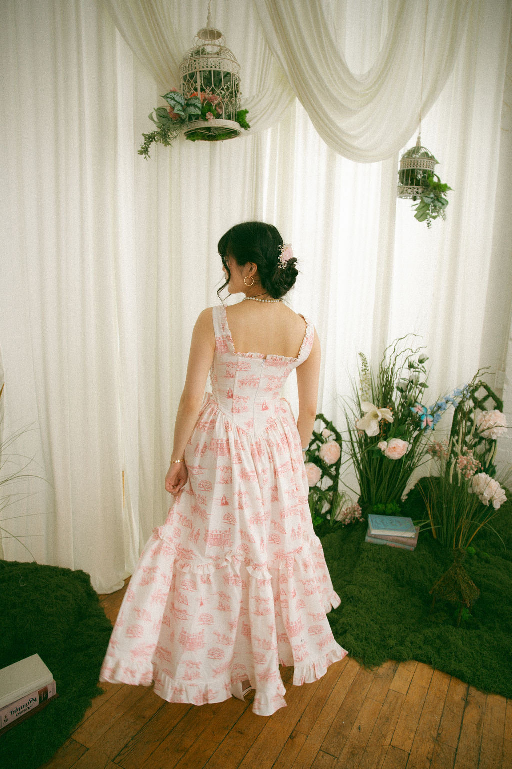 Final Sale - Pink Toile Carmilla Dress - Pride & Prejudice Collection