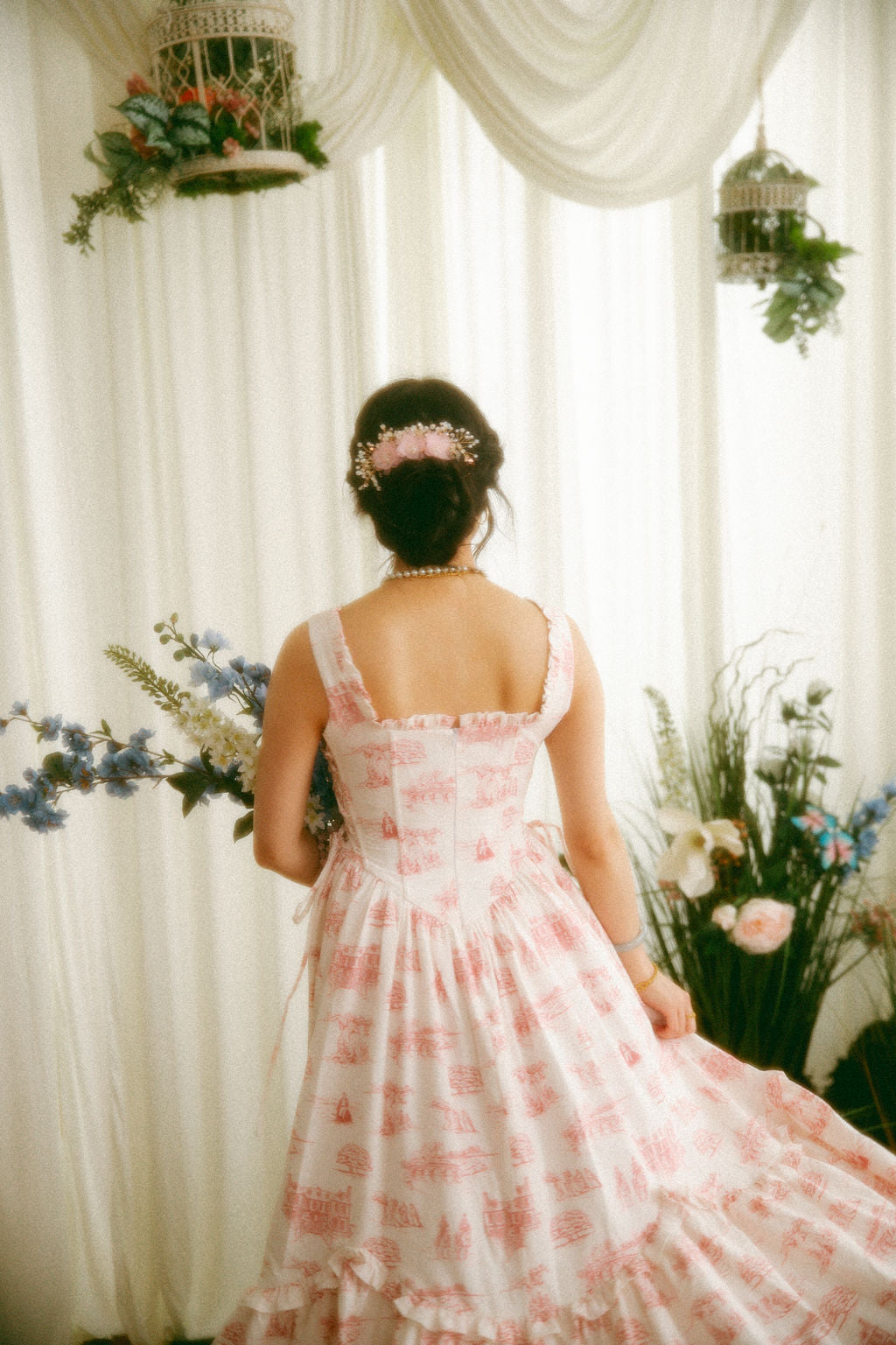 Final Sale - Pink Toile Carmilla Dress - Pride & Prejudice Collection