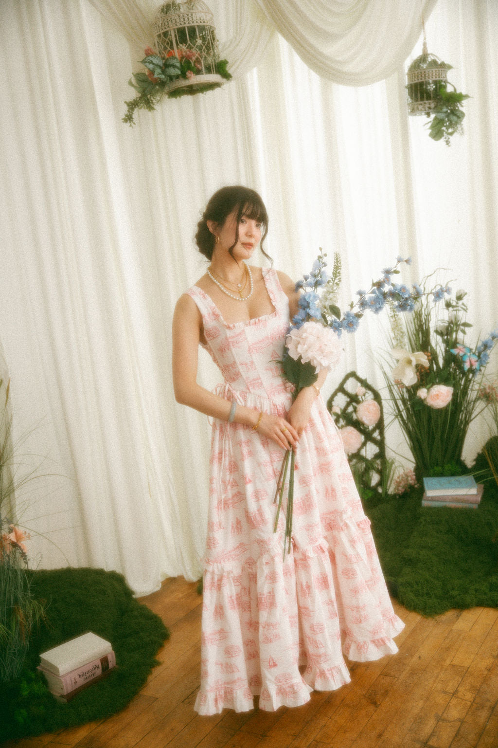 Final Sale - Pink Toile Carmilla Dress - Pride & Prejudice Collection