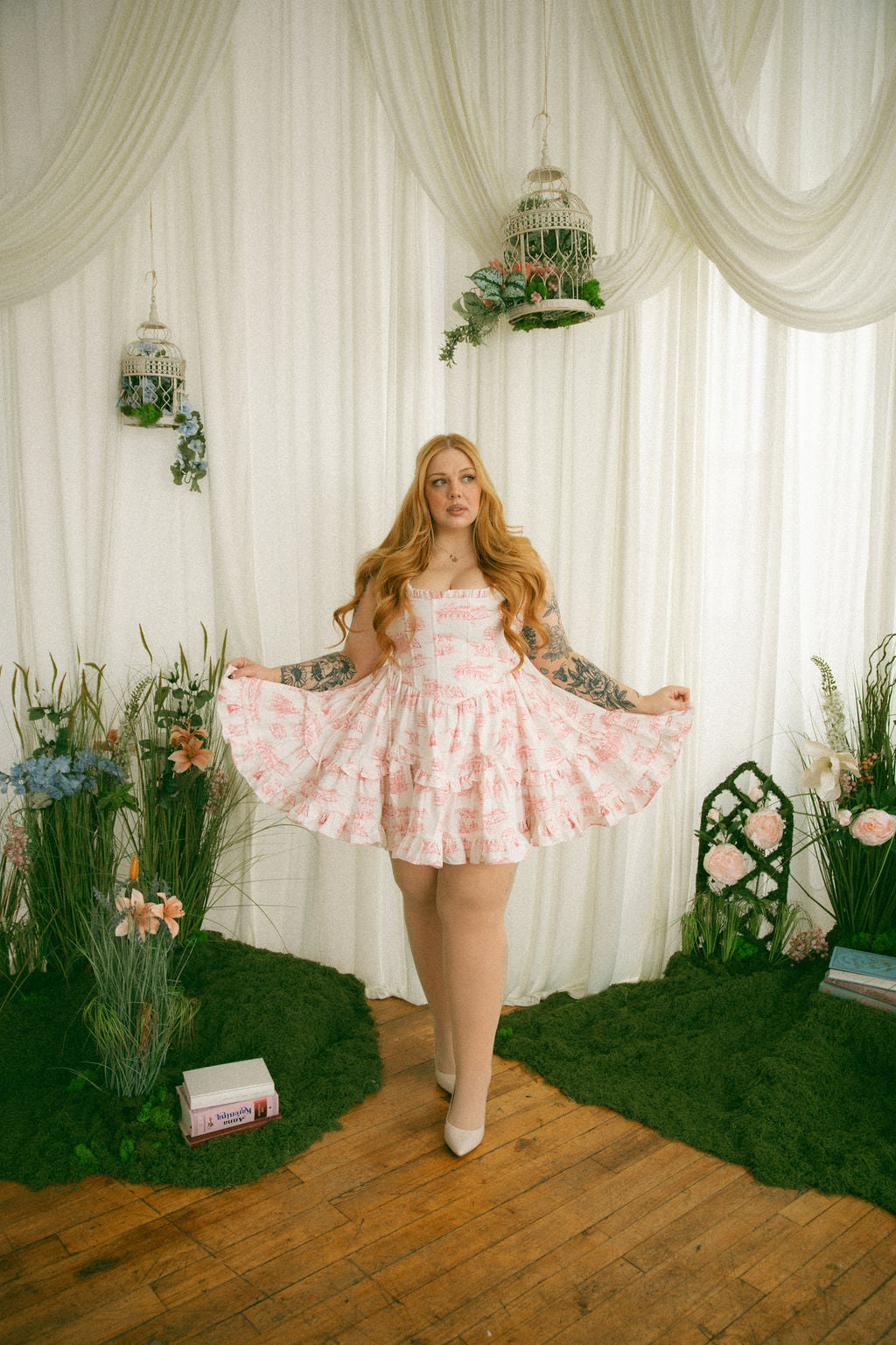 Pink Toile Carmilla Mini Dress - Pride & Prejudice Collection