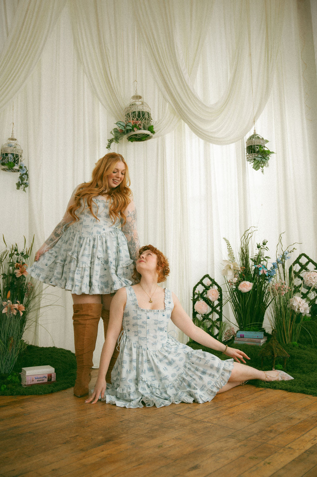 Blue Toile Carmilla Mini Dress - Pride & Prejudice Collection