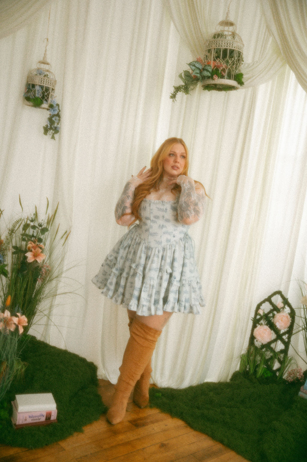 Blue Toile Carmilla Mini Dress - Pride & Prejudice Collection