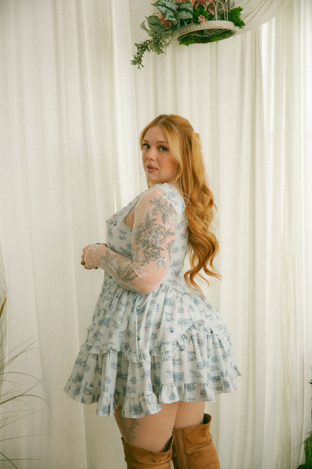 Blue Toile Carmilla Mini Dress - Pride & Prejudice Collection
