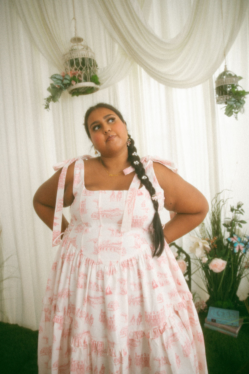 Final Sale - Pink Toile Diana Dress - Pride & Prejudice Collection