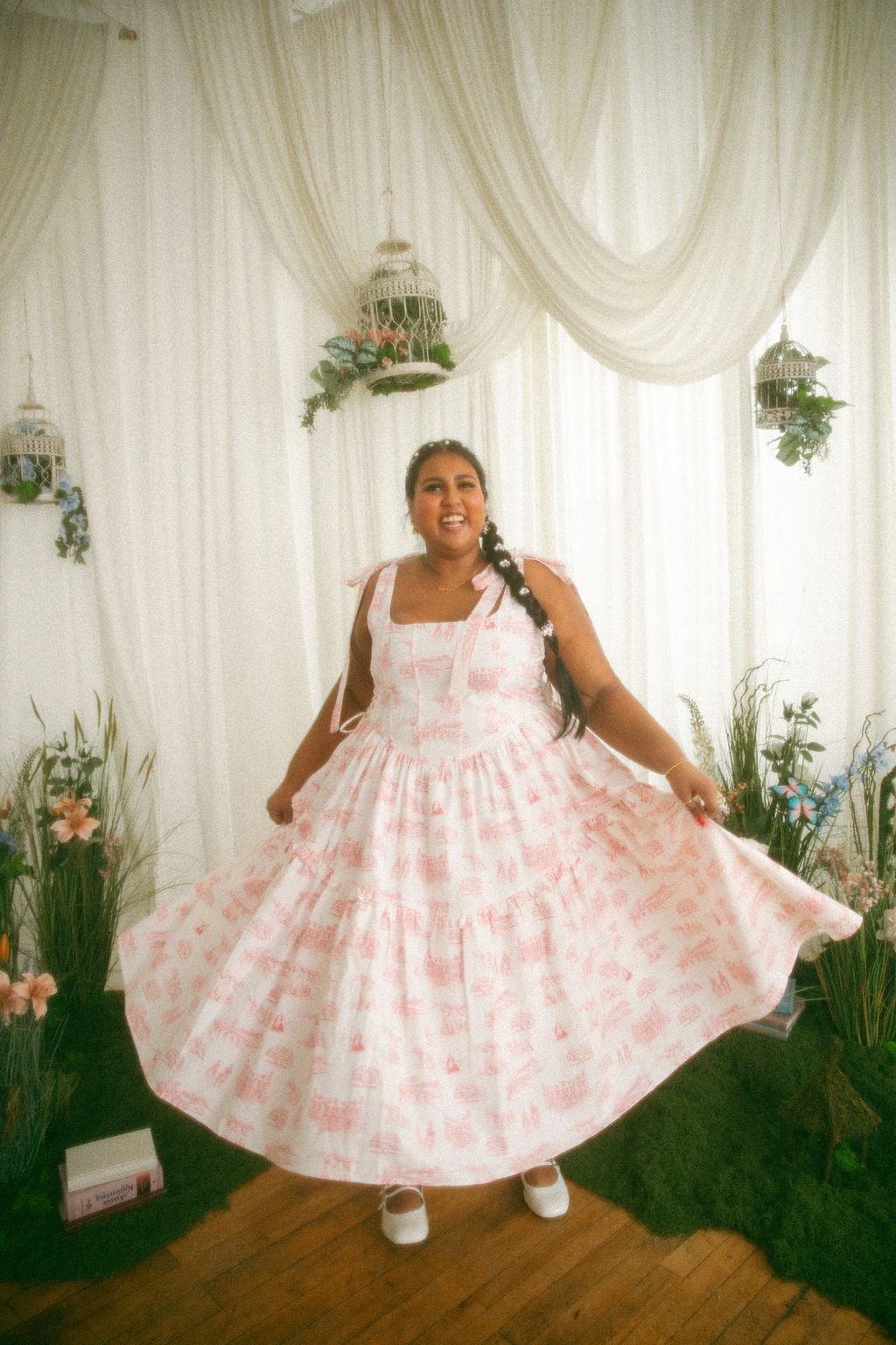 Final Sale - Pink Toile Diana Dress - Pride & Prejudice Collection
