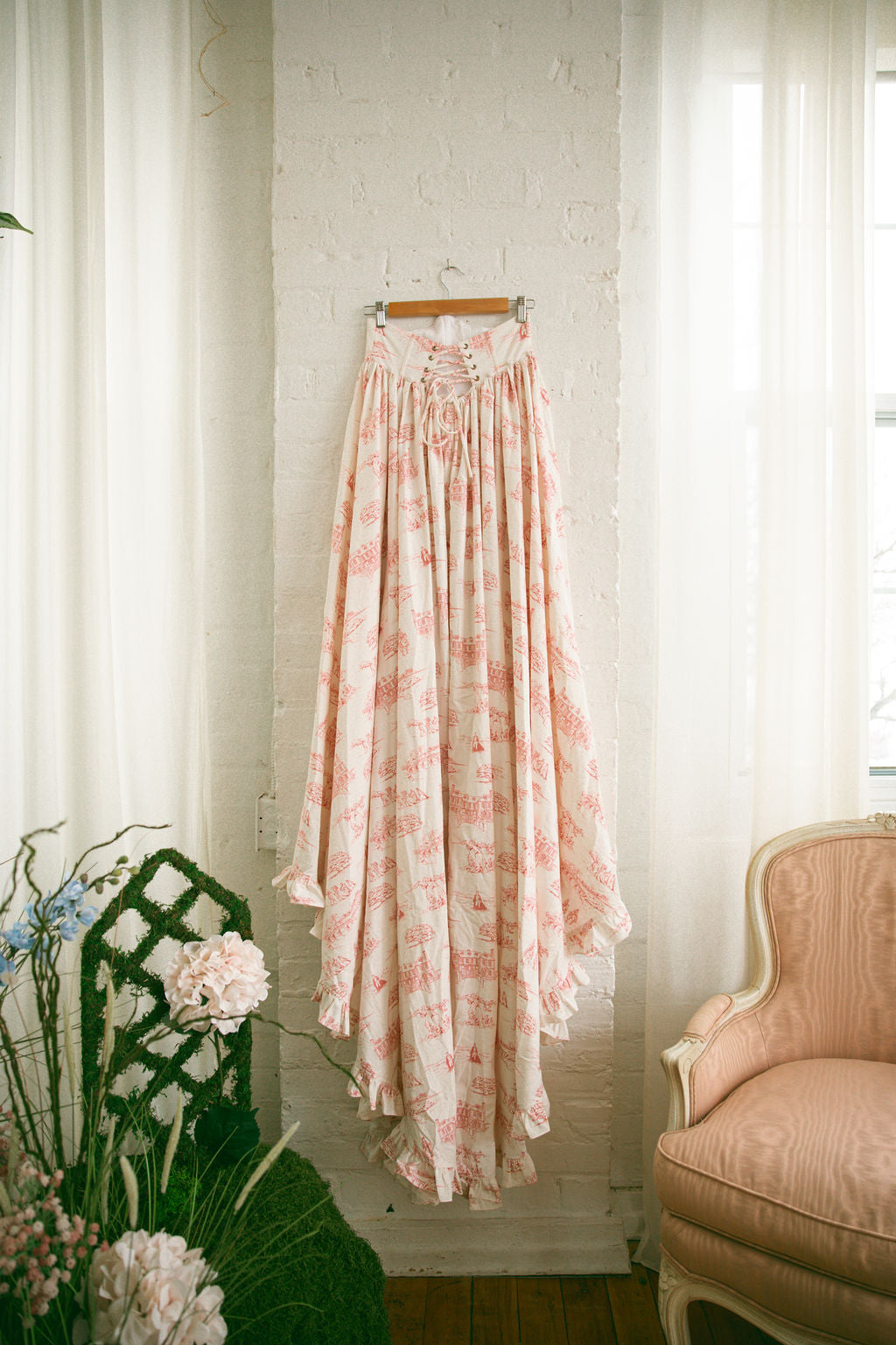 Pink Toile Antoinette Overskirt - Pride & Prejudice Collection