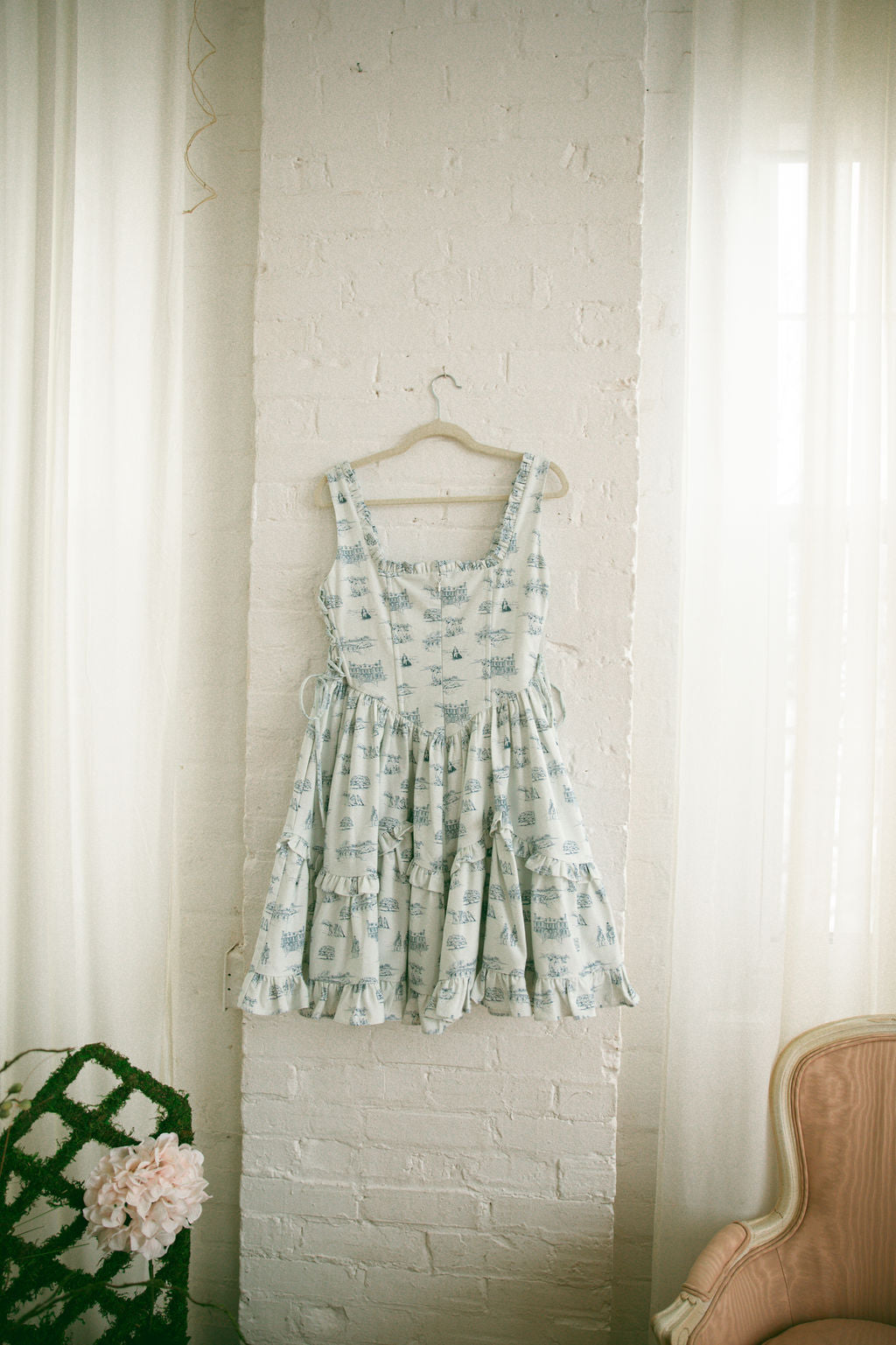 Blue Toile Carmilla Mini Dress - Pride & Prejudice Collection