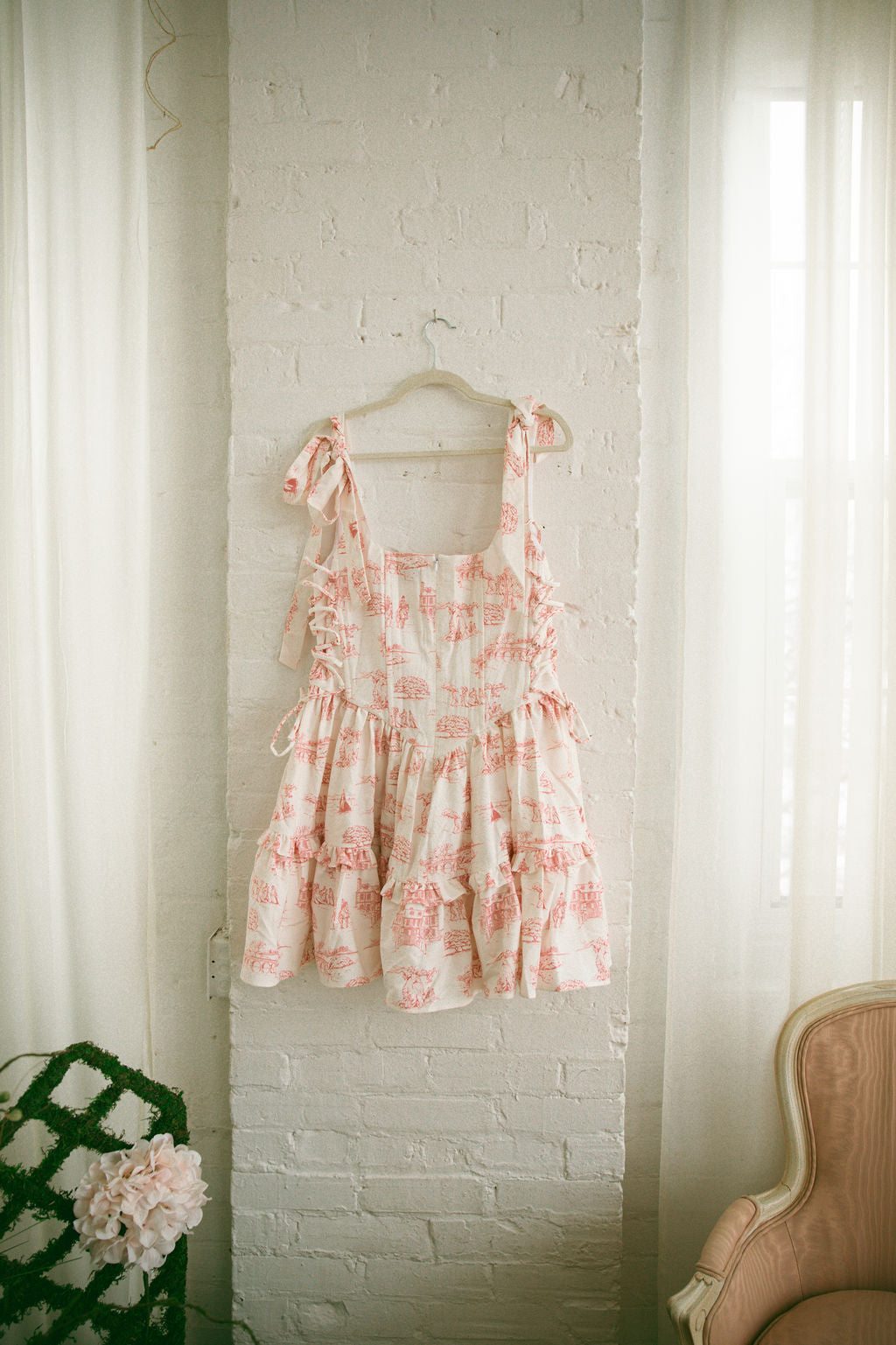 Pink Toile Diana Mini Dress - Pride & Prejudice Collection