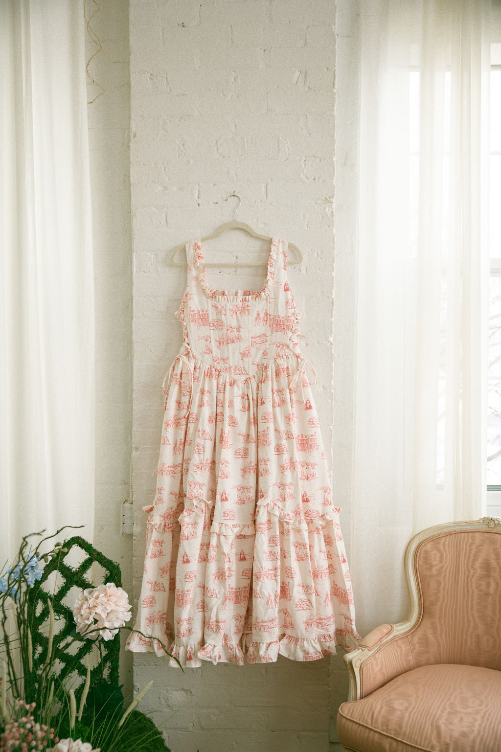 Final Sale - Pink Toile Carmilla Dress - Pride & Prejudice Collection