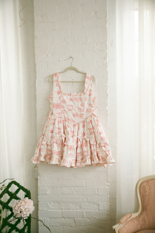 Pink Toile Carmilla Mini Dress - Pride & Prejudice Collection