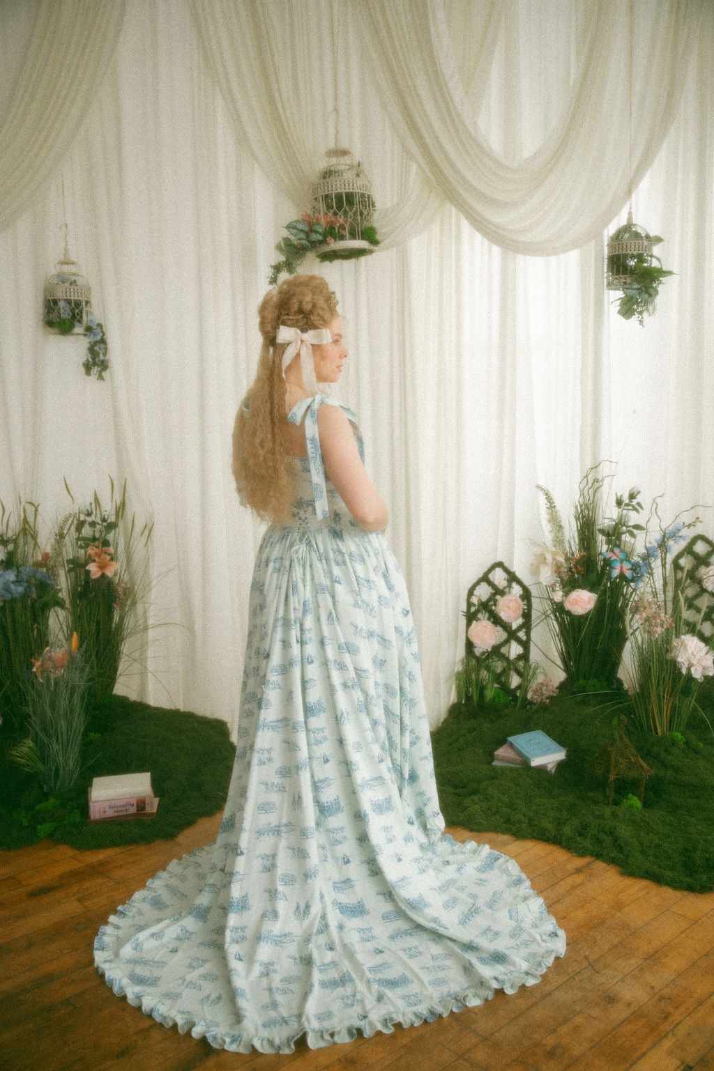 Blue Toile Antoinette Overskirt - Pride & Prejudice Collection