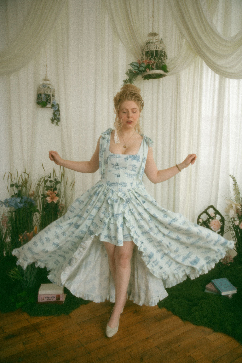 Blue Toile Antoinette Overskirt - Pride & Prejudice Collection